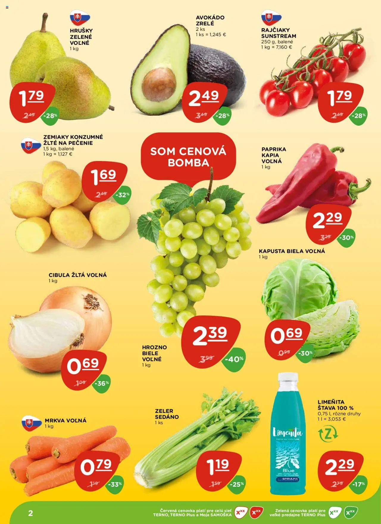 Nové Terno akcie – leták je platný od 09.10.2025 | Strana: 2 | Produkty: Kapusta, Kapusta biela, Cibuľa, Kápia