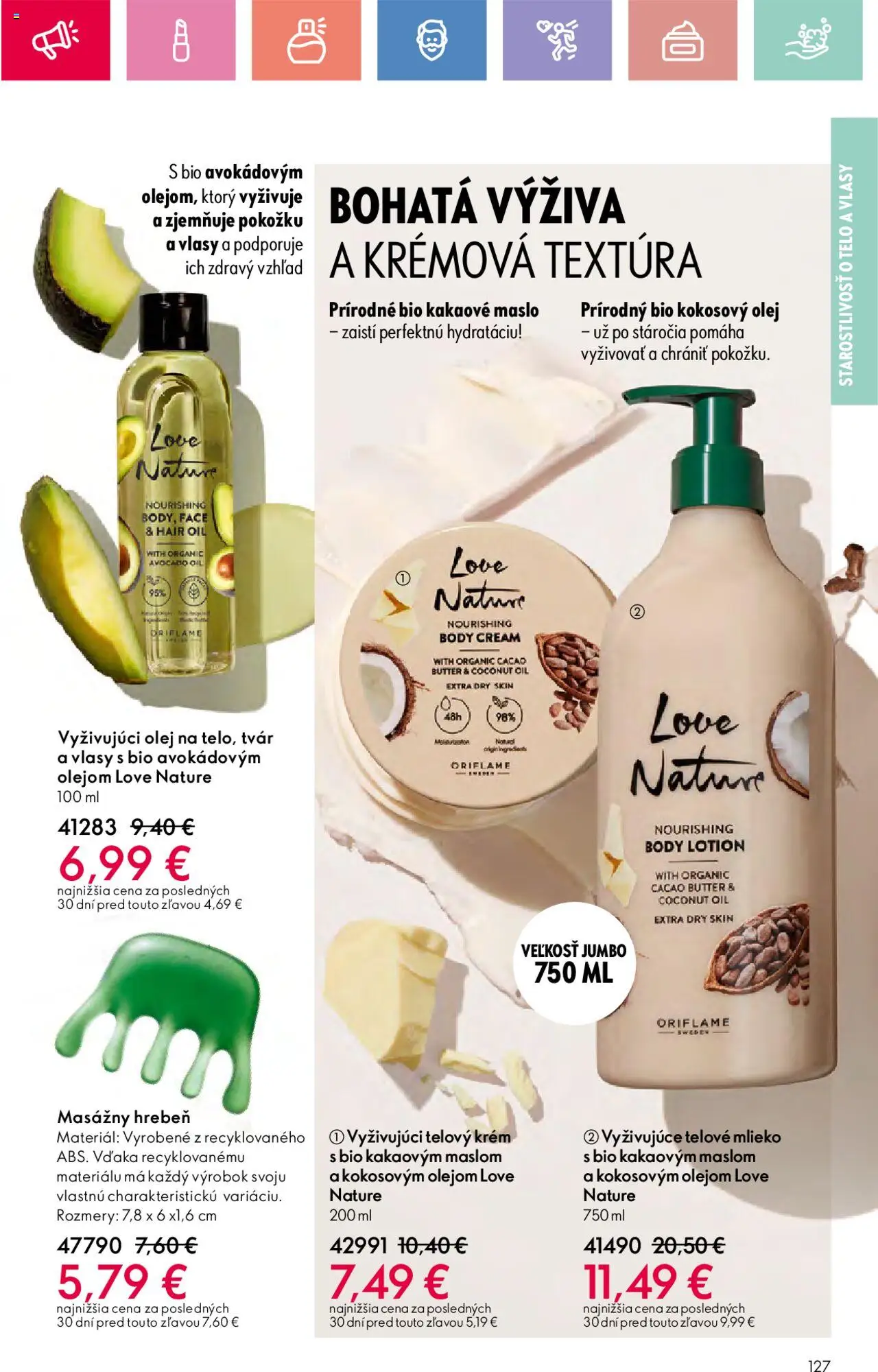 Katalóg Oriflame 12 2025 │ platný od 17.08.2025 | Strana: 127 | Produkty: Mlieko, Olej, Hrebeň, Krém