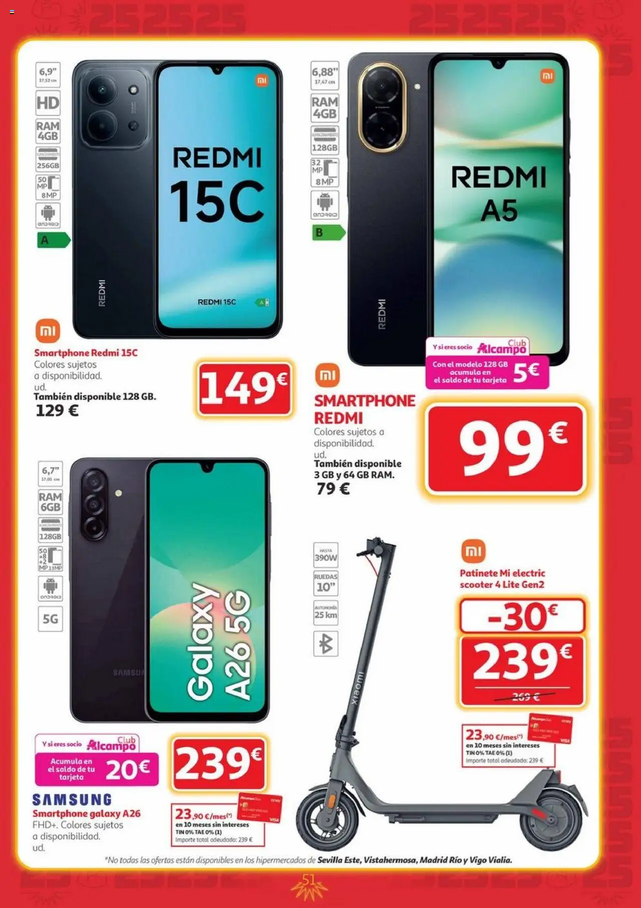 Alcampo - Canarias │ válido desde el 09.10.2025 | Página: 51 | Productos: Patinete, Smartphone