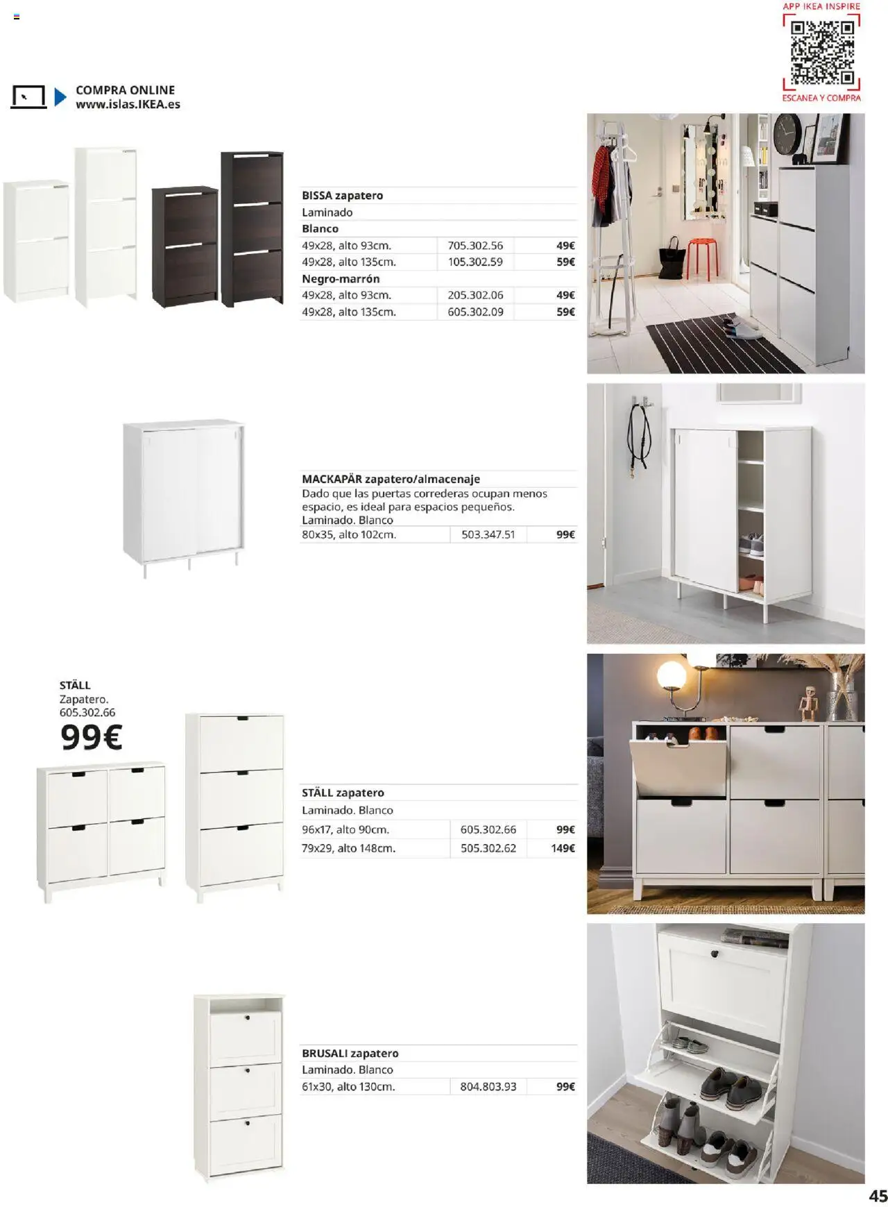 Catálogo IKEA Muebles para el dormitorio │ válido desde el 01.09.2025 | Página: 45 | Productos: Zapatero