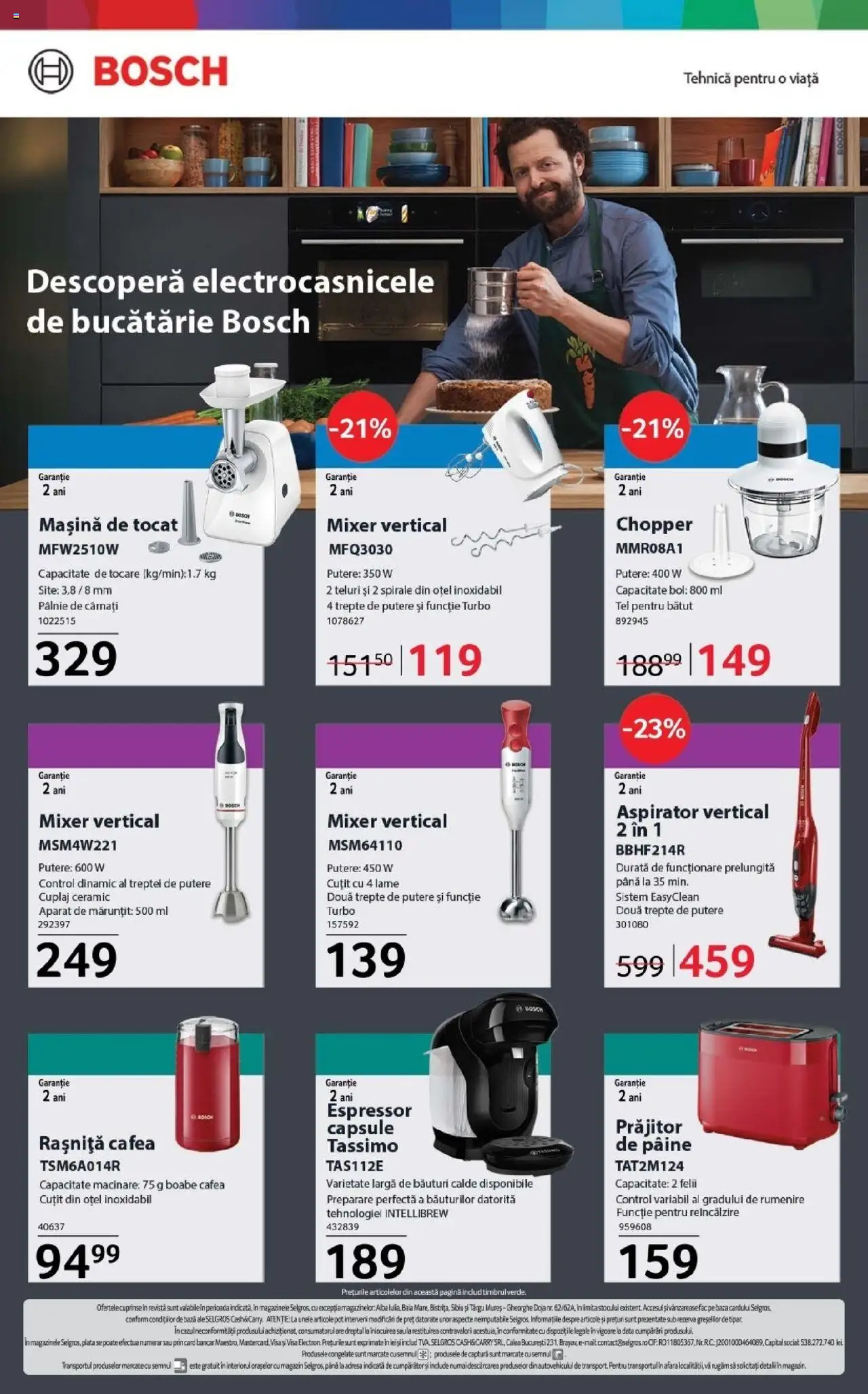 Noul catalog Selgros – valabil de la 17.10.2025 | Pagină: 20 | Produse: Mașină de tocat, Espressor, Bol, Cuțit