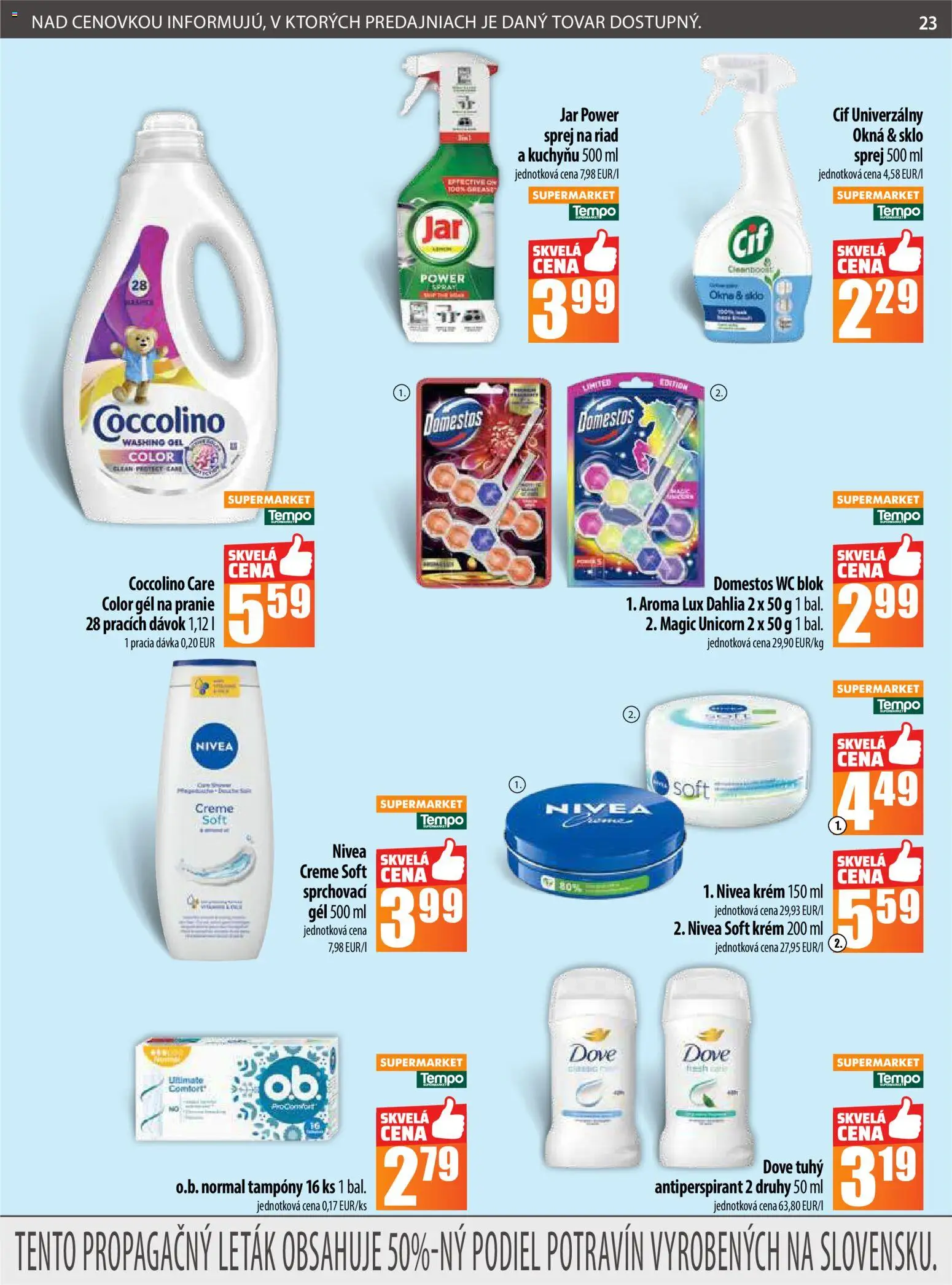 Nové COOP Jednota akcie – leták je platný od 06.11.2025 | Strana: 23 | Produkty: Nivea, Wc, Wc blok, Coccolino