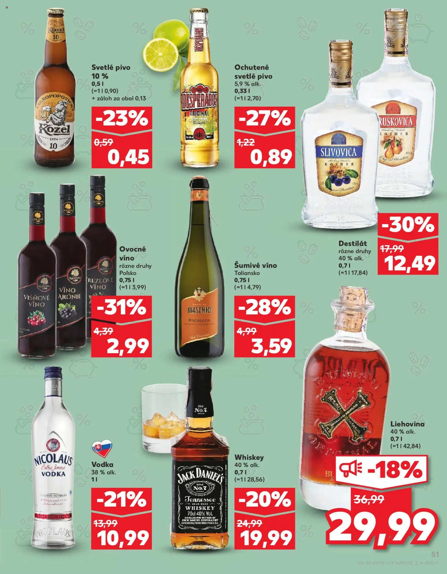 Nové Kaufland akcie – leták je platný od 05.03.2026 | Strana: 51 | Produkty: Pivo, Desperados, Destilát, Šumivé víno