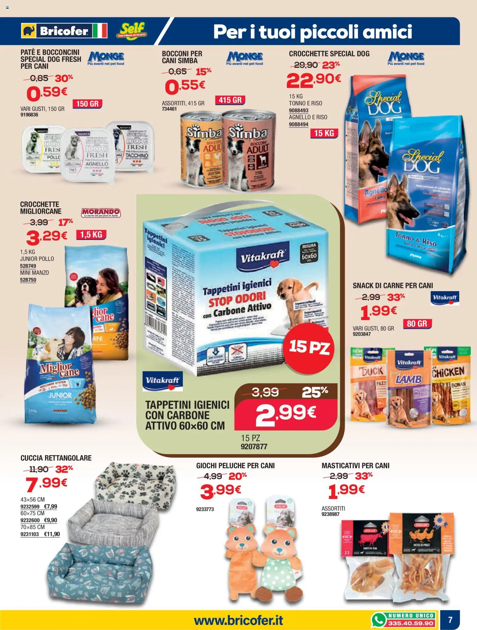 Volantino Bricofer del 15.01.2026 | Pagina: 15 | Prodotti: Pollo, Manzo, Tacchino, Crocchette