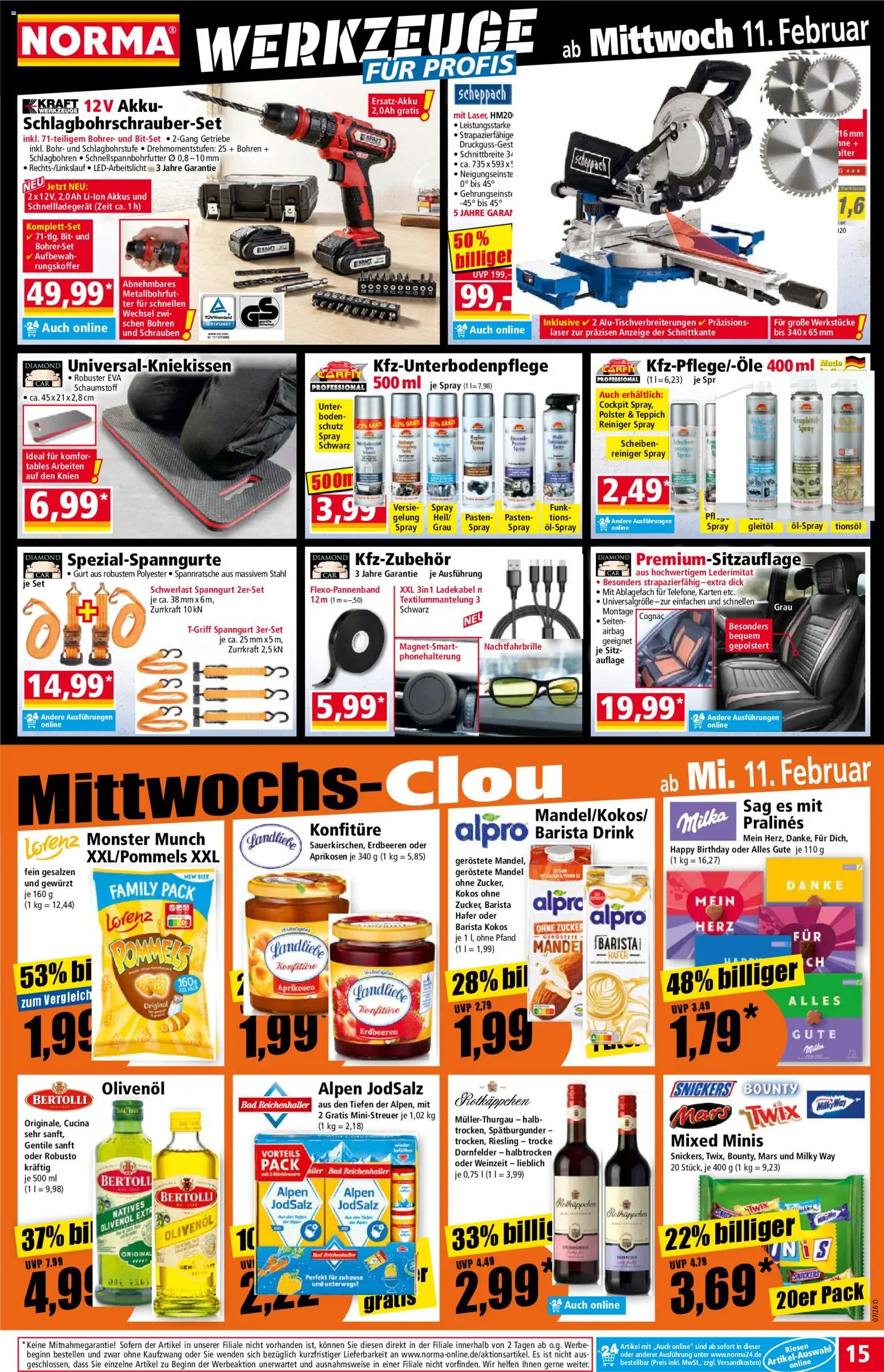 Norma Prospekt 	 – gültig ab 09.02.2026 | Seite: 15 | Produkte: Bad, Snickers, Mars, Rotkäppchen