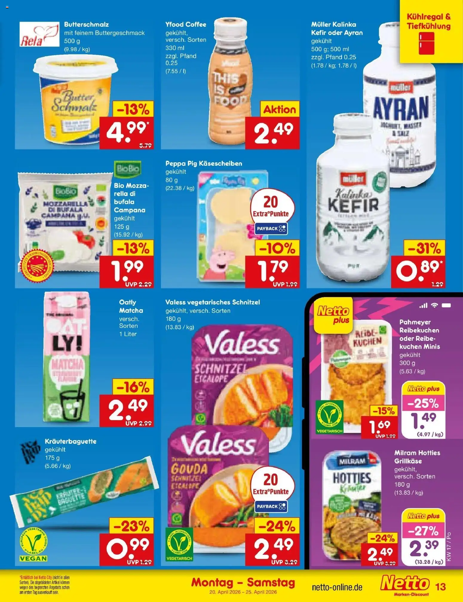 Netto Marken-Discount Prospekt Regensburg	 – gültig ab 20.04.2026 | Seite: 15 | Produkte: Mozzarella, Gouda, YFood, Kuchen