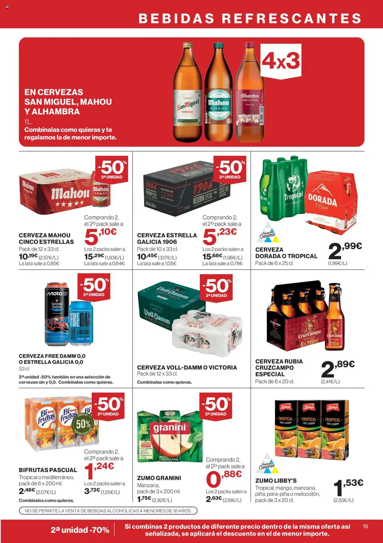 Supercor Canarias │ válido desde el 11.09.2025 | Página: 19 | Productos: Cerveza, Manzana, Té, Nevera
