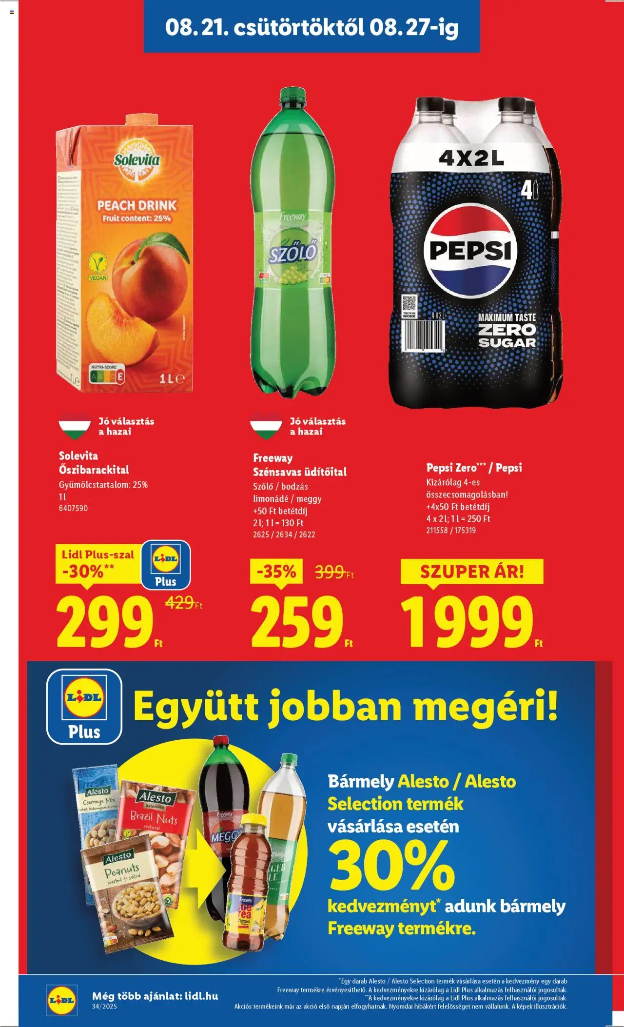 Lidl akciós ujság - amely érvényes a következő dátumtól: 21.08.2025 | Oldal: 14 | Termékek: Szőlő, Meggy, Cola, Limonádé