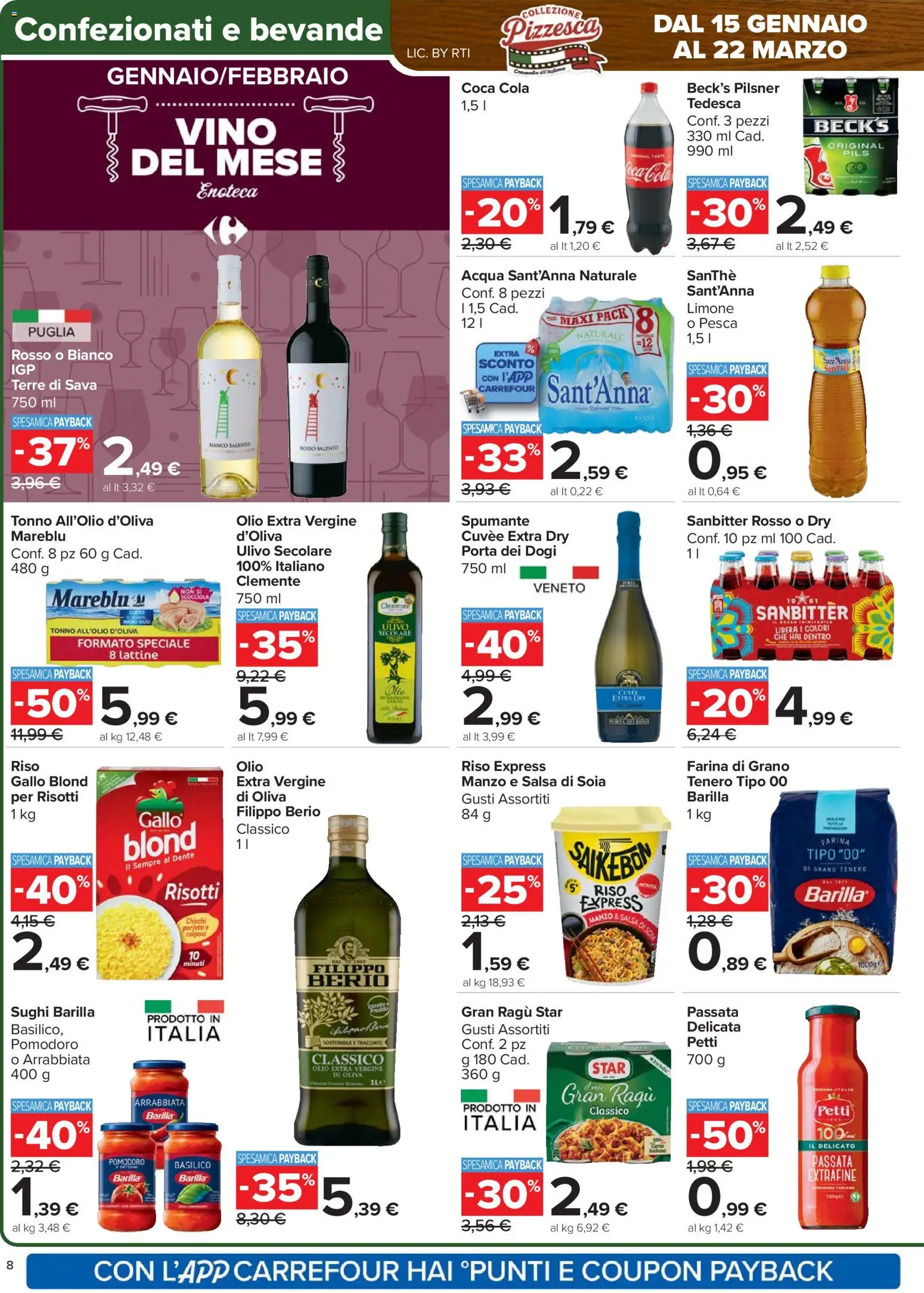 Volantino Carrefour del 27.01.2026 | Pagina: 8 | Prodotti: Acqua, Pomodoro, Limone, Basilico