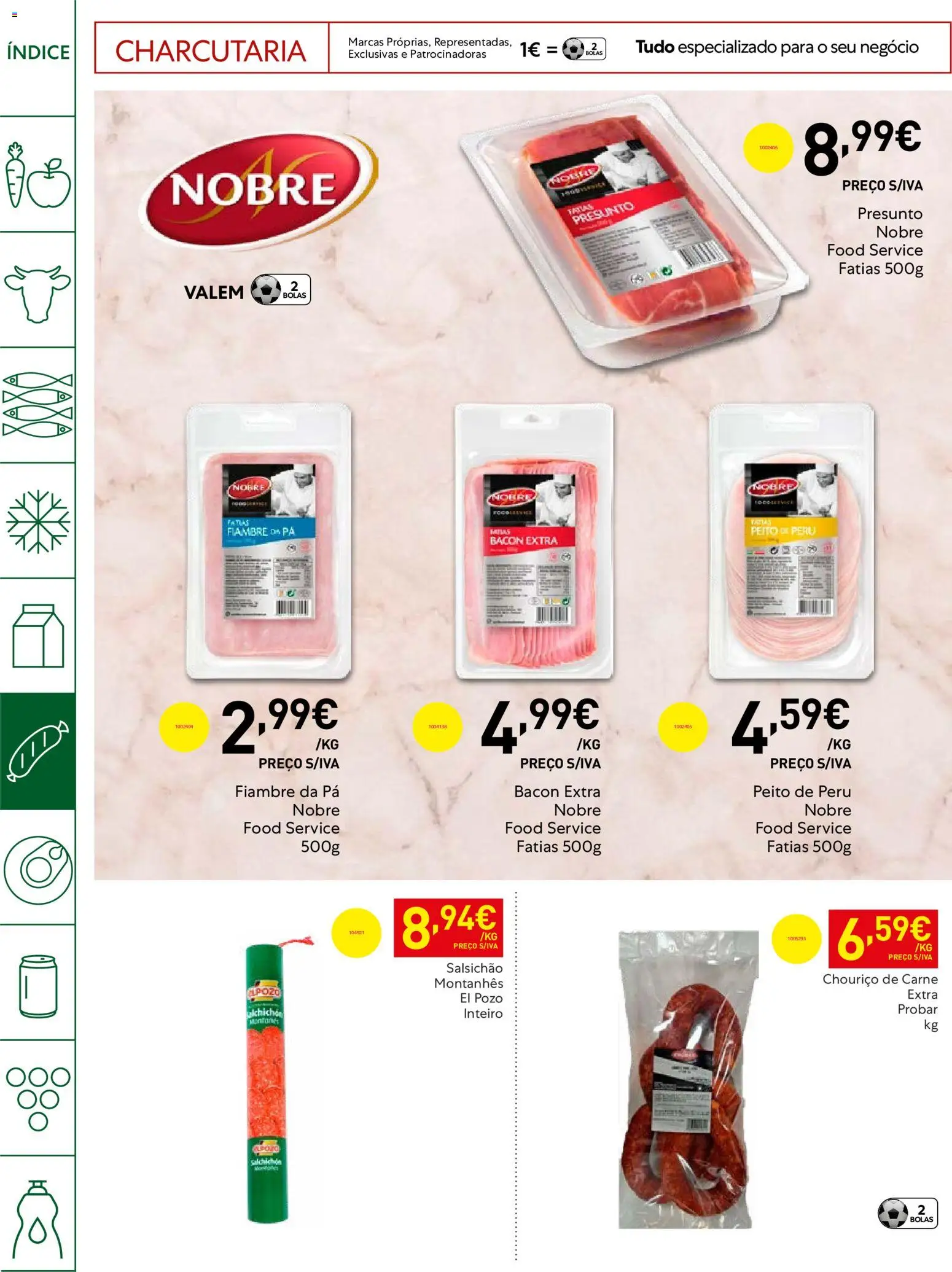 Recheio Horeca │ válido de 14.04.2026 | Página: 14 | Produtos: Bacon, Peito de peru, Peru, Carne