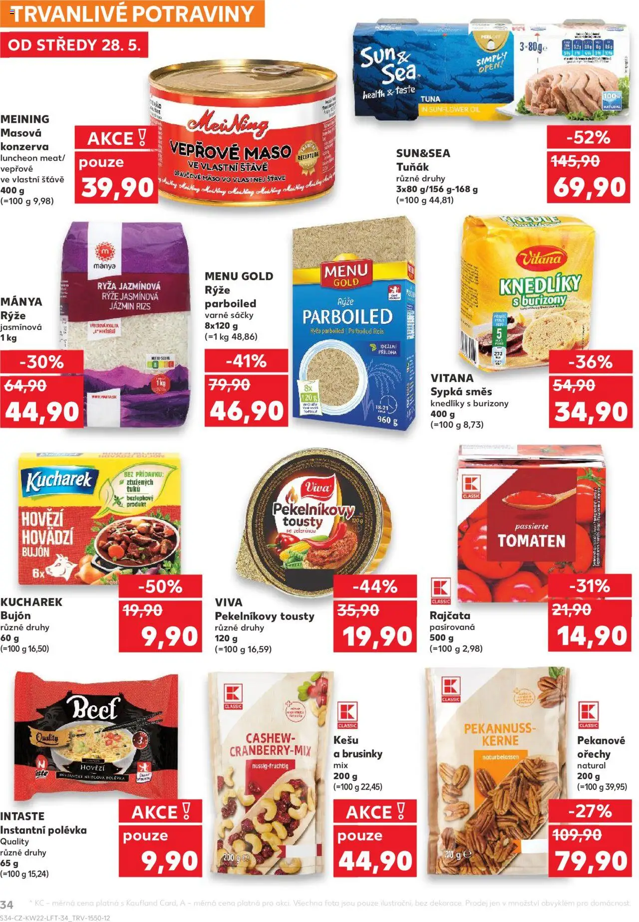 Kaufland leták - Praha 4 od 28.05.2025 | Strana: 34 | Produkty: Vepřové maso, Jasmínová rýže, Burizony, Pekanové ořechy