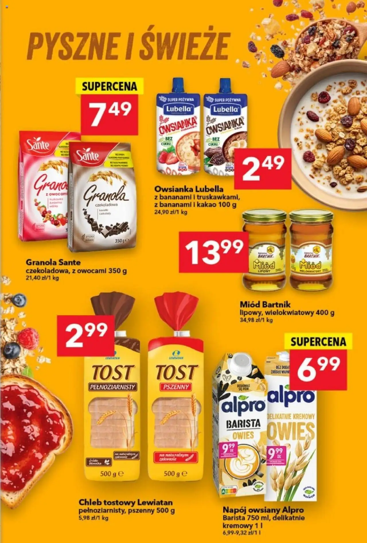 Lewiatan gazetka - Katowice od 11.09.2025 | Strona: 7 | Produkty: Miód, Owsianka, Alpro, Chleb tostowy
