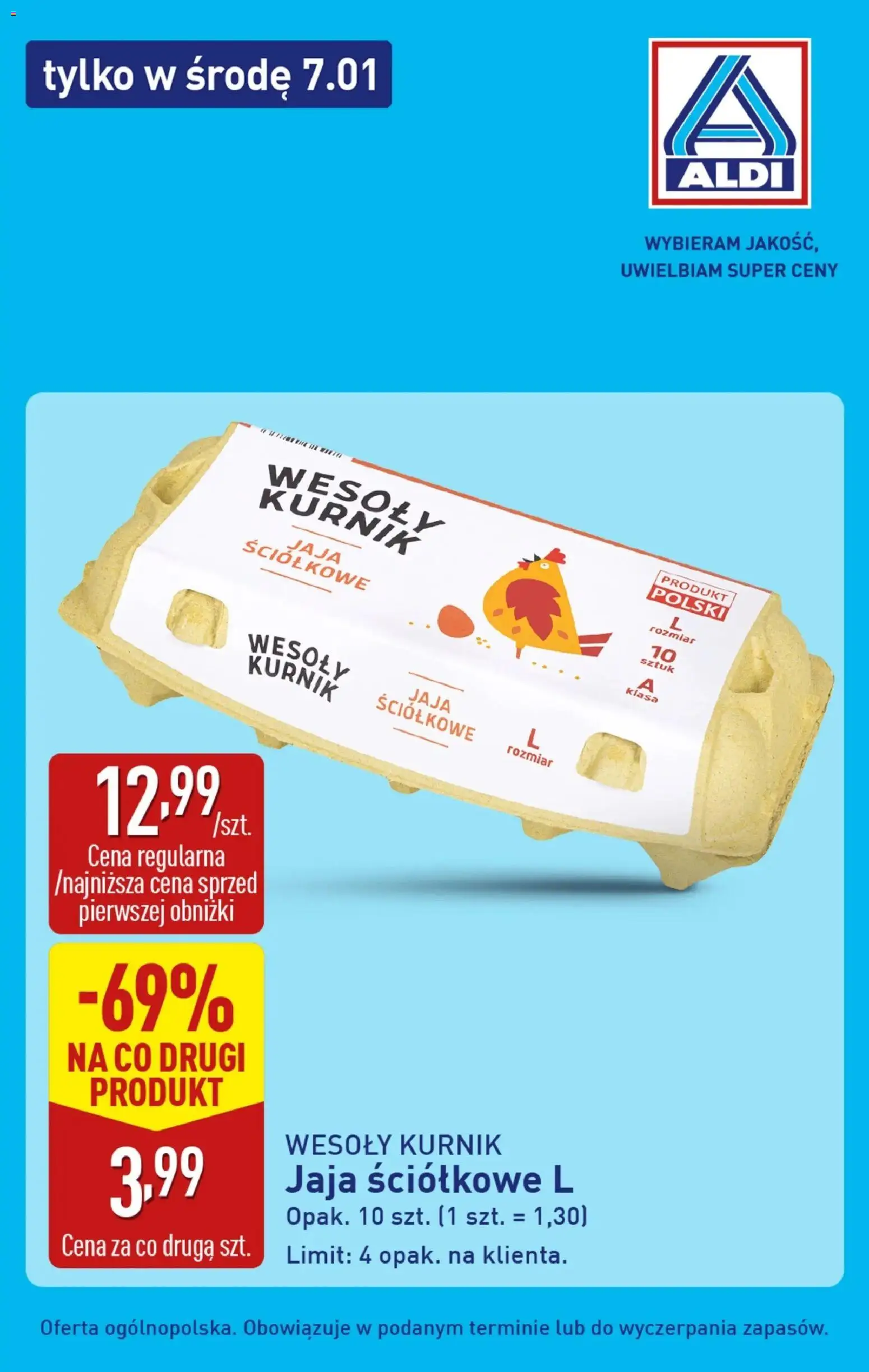 Aldi Gazetka - Tylko w środę od 07.01.2026 | Strona: 4 | Produkty: Jaja