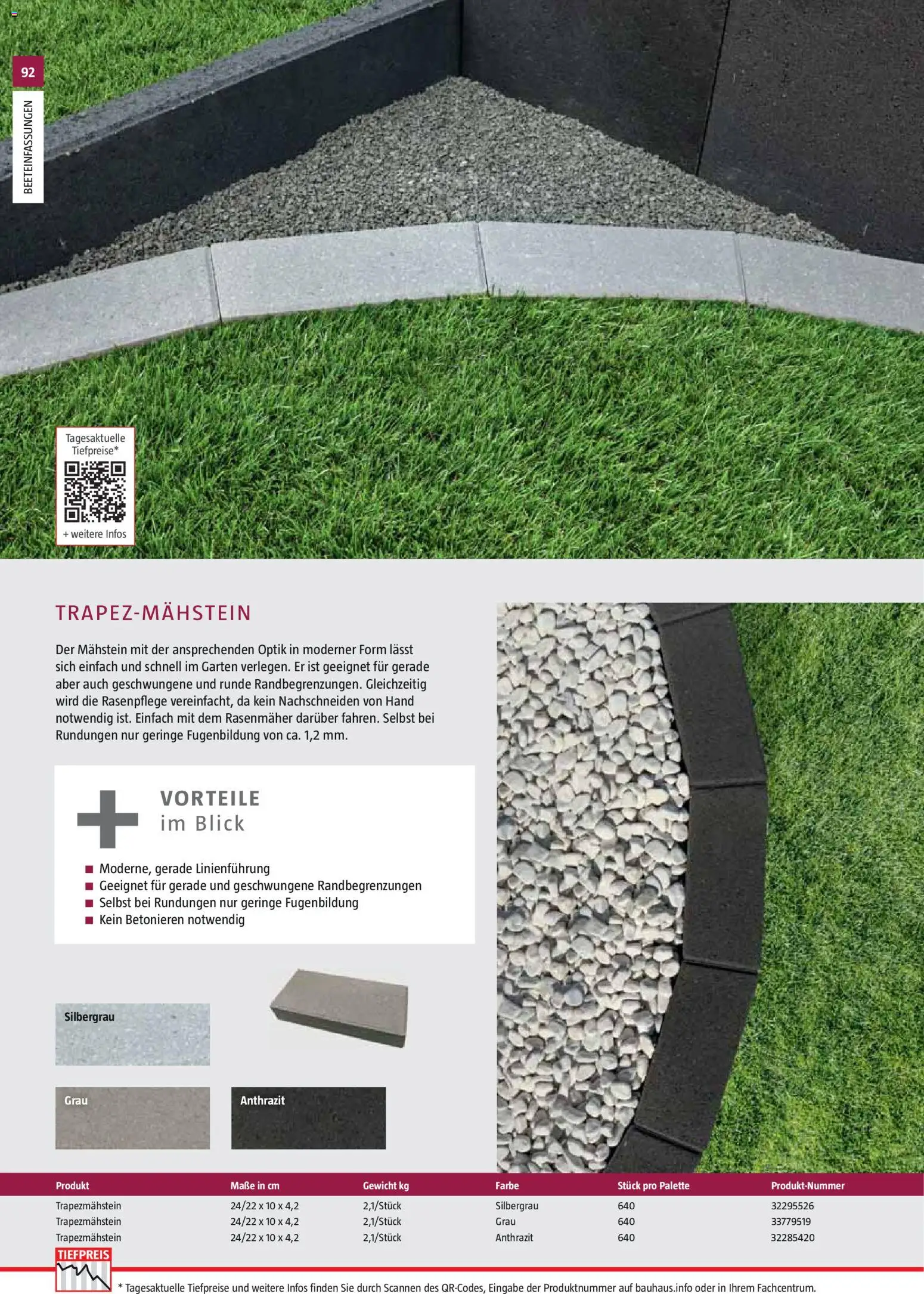 Bauhaus Gartenbaumaterialien gültig ab 01.04.2026 | Seite: 92 | Produkte: Gewicht, Rasenmäher