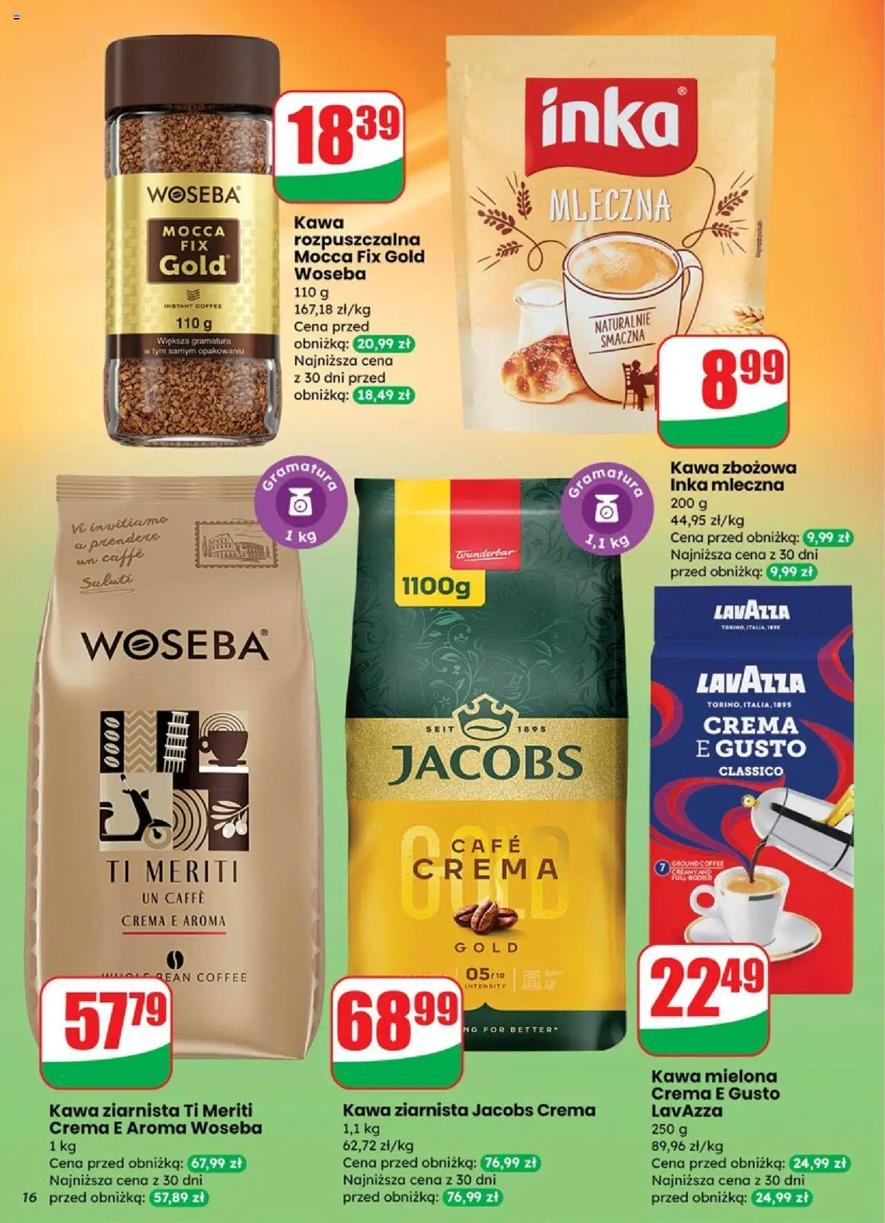 Dino Gazetka od 01.10.2025 | Strona: 16 | Produkty: Lavazza crema, Kawa ziarnista, Kawa rozpuszczalna, Kawa