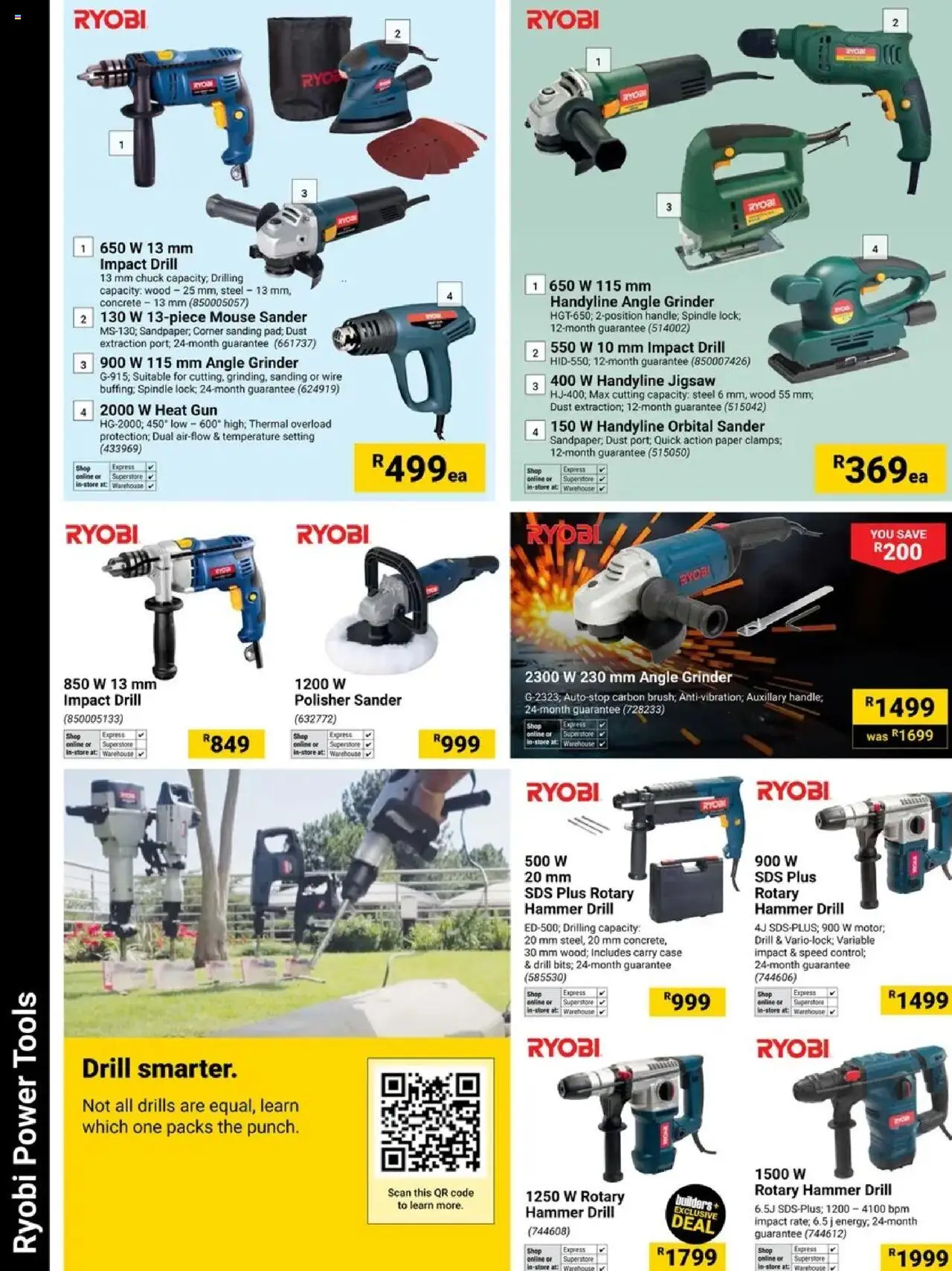 New Builders catalogue – valid from 14.10.2025 | Page: 2 | Products: Case, Drill, Rotary hammer, Angle grinder