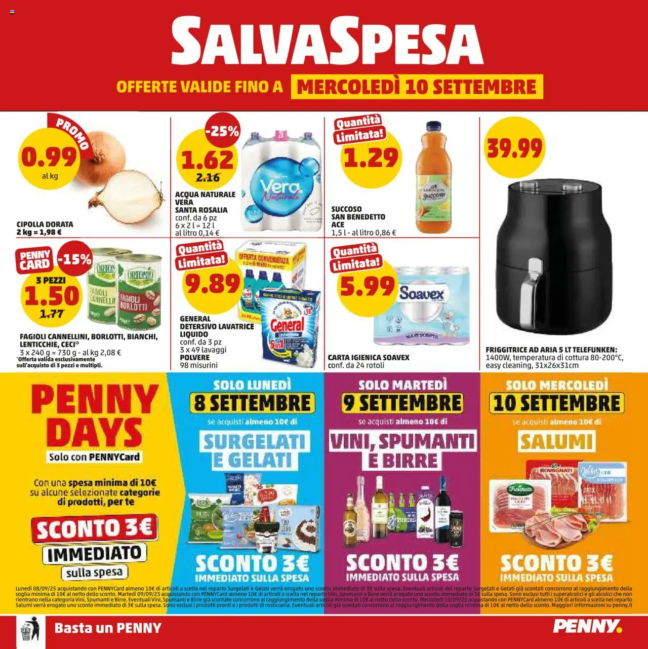 Volantino PENNY del 28.08.2025 | Pagina: 20 | Prodotti: Acqua, Lavatrice, Acqua naturale, Friggitrice