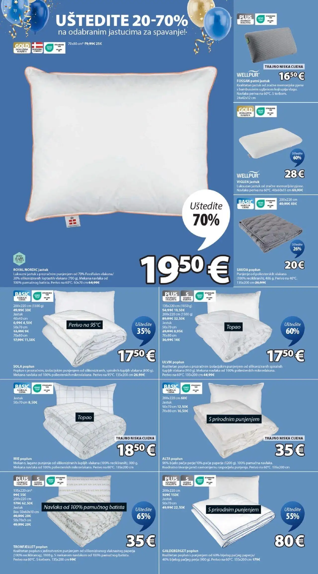 JYSK katalog | vrijedi od 15.10.2025 | Stranica: 10 | Proizvodi: Jastuk, Poplun