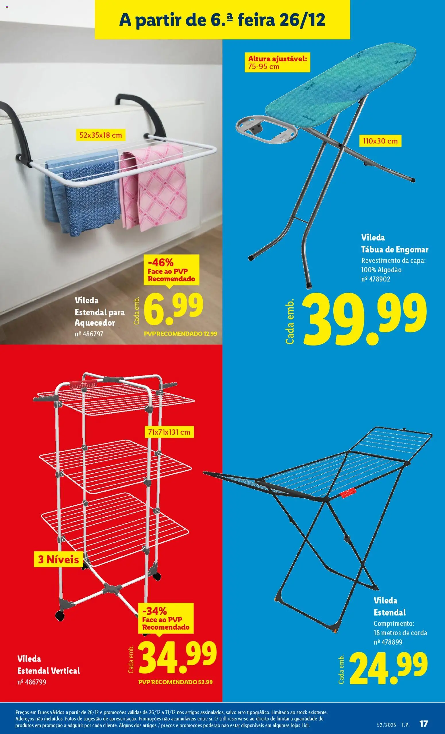Lidl Novidades │ válido de 22.12.2025 | Página: 17 | Produtos: Tábua, Aquecedor, Algodão, Corda