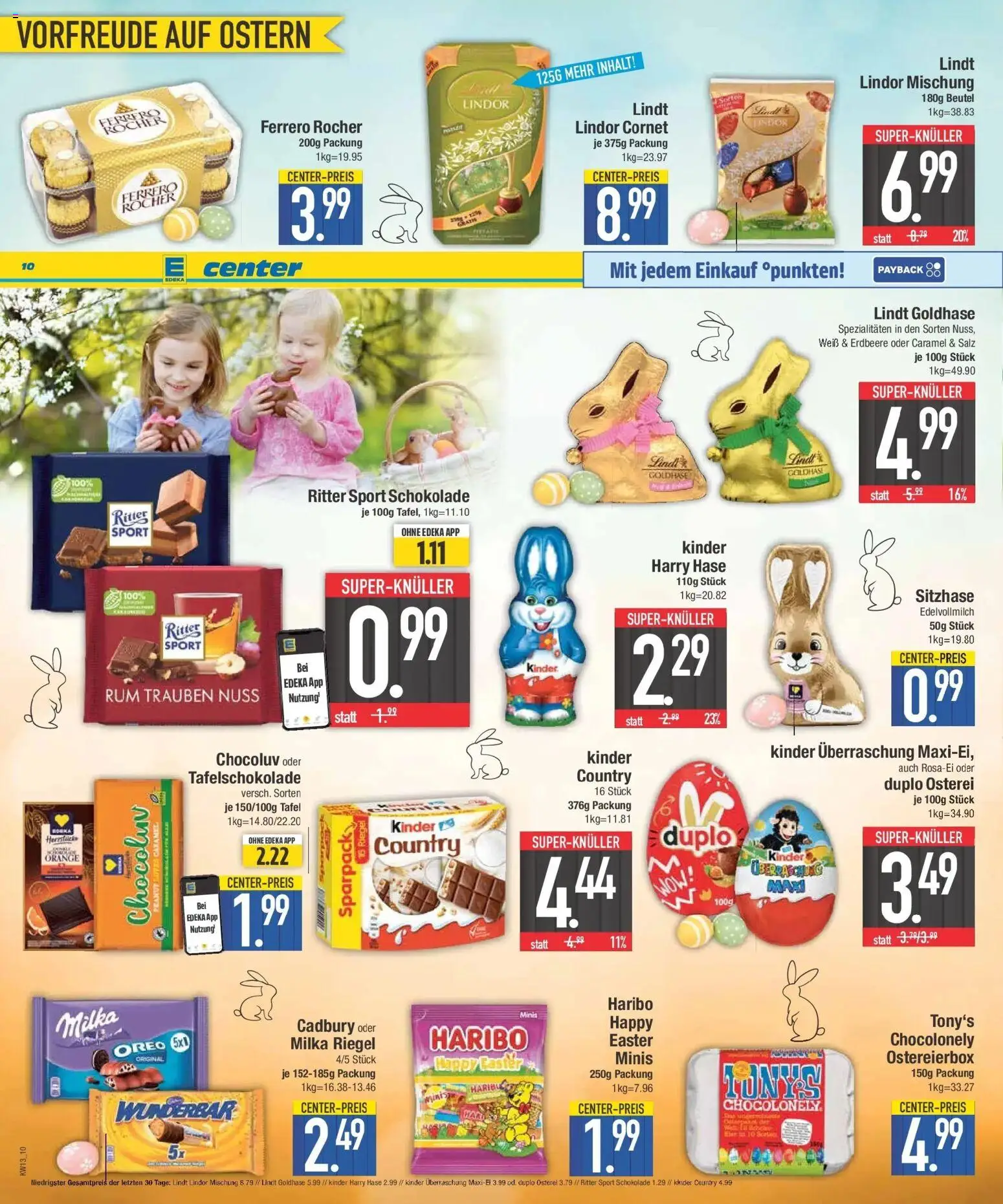 E center Prospekt München	 – gültig ab 23.03.2026 | Seite: 10 | Produkte: Haribo, Trauben, Milka, Lindt