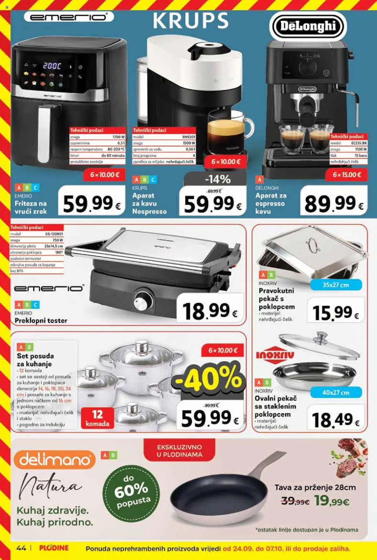 Plodine katalog | vrijedi od 01.10.2025 | Stranica: 44 | Proizvodi: Toster, Friteza, Delimano, Termostat