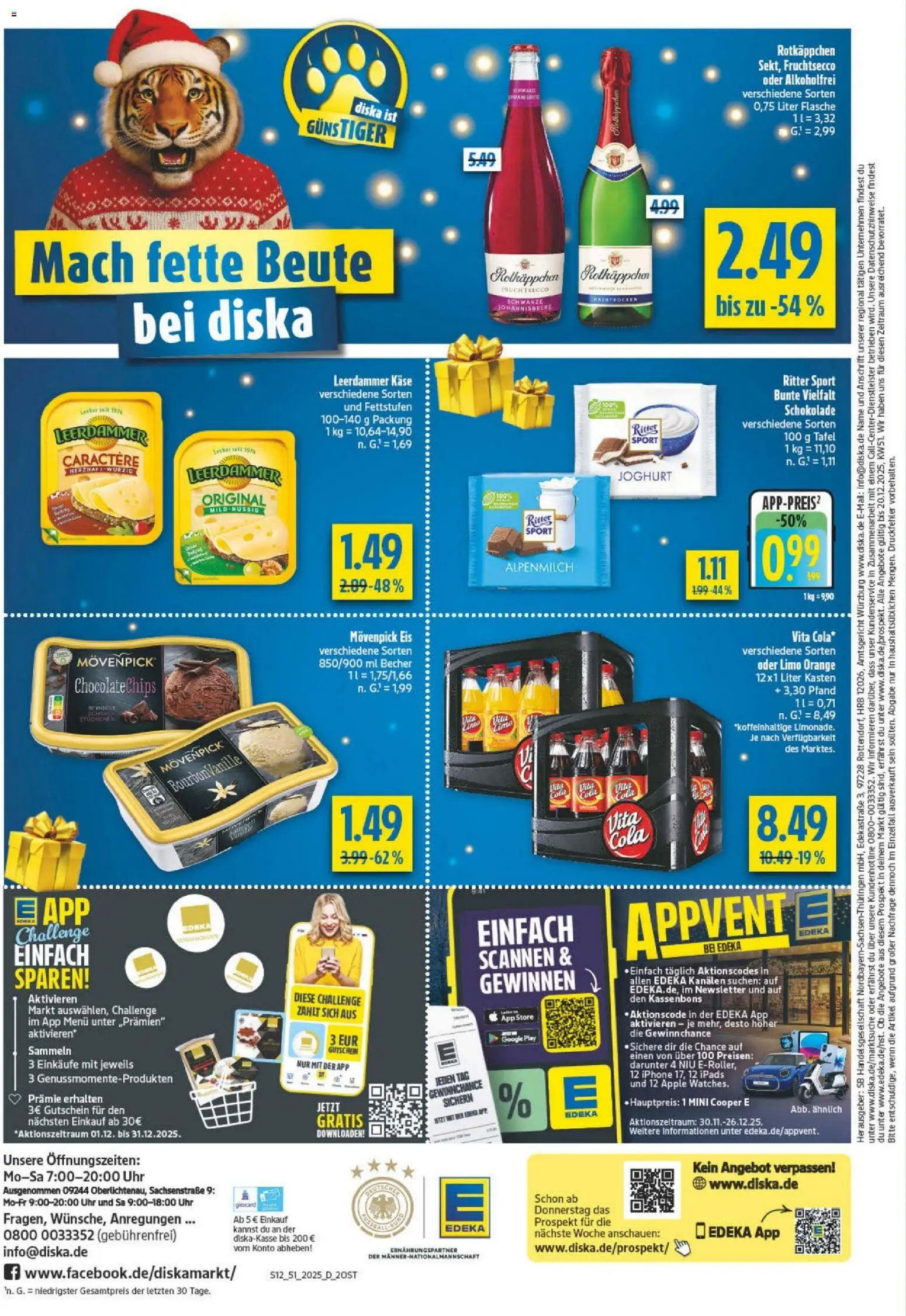 Diska - Diska Angebote Sachsen-Thüringen KW51 – gültig ab 15.12.2025 | Seite: 12 | Produkte: Joghurt, Iphone, Leerdammer, Fruchtsecco