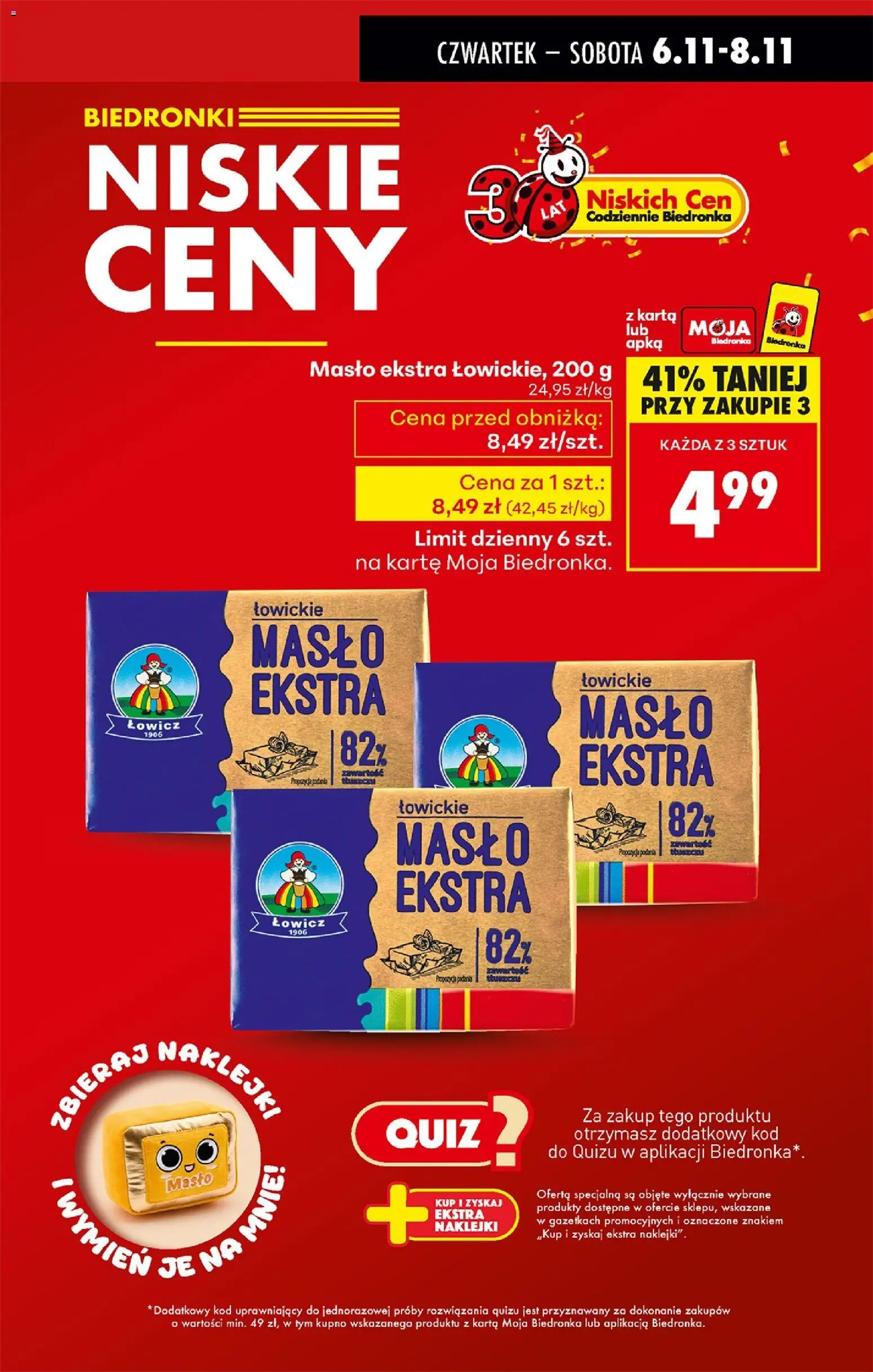 Biedronka gazetka - Oferta w tym tygodniu od 06.11.2025 | Strona: 5 | Produkty: Karta, Naklejki, Masło