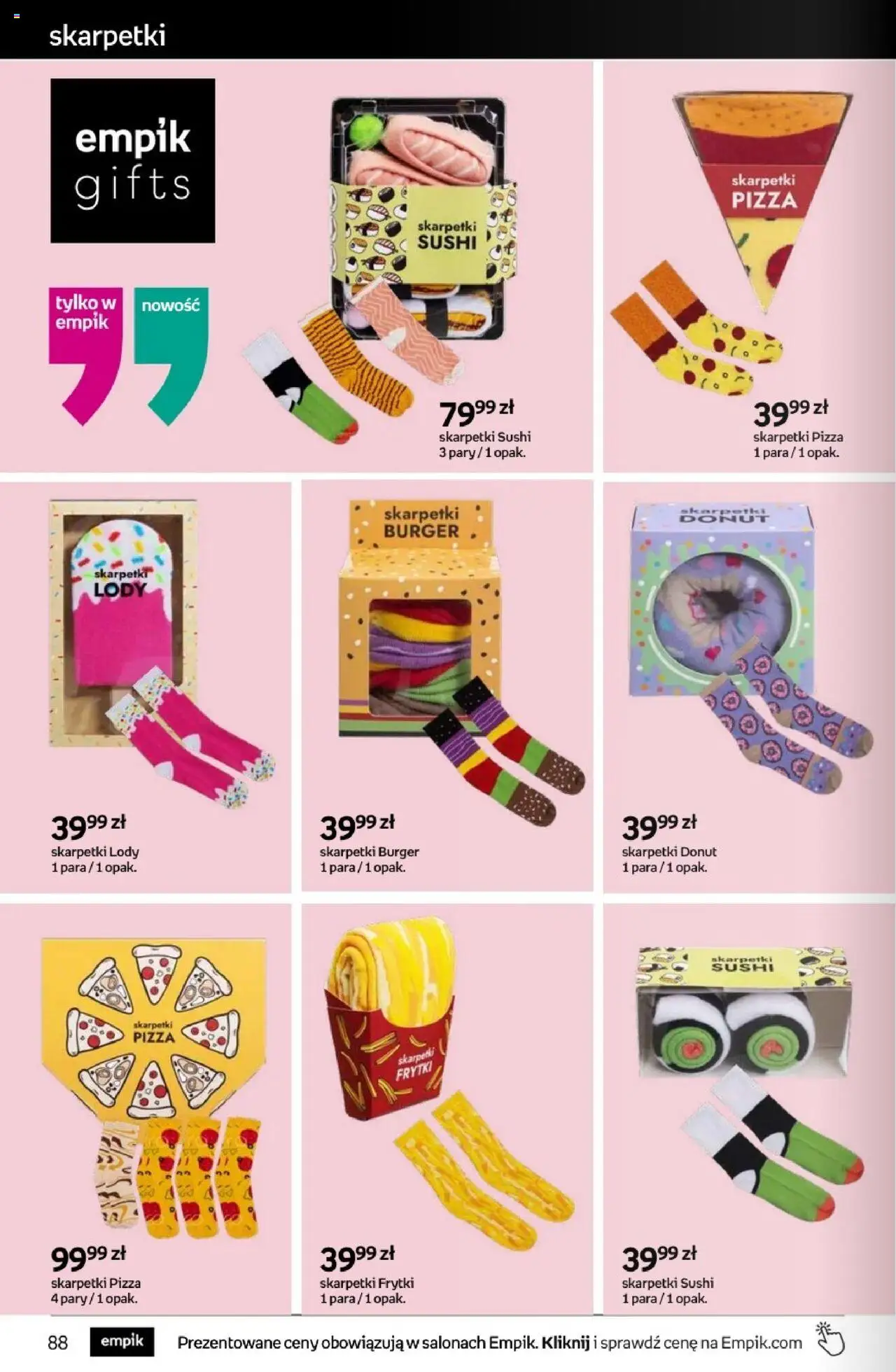 Empik promocje od 13.08.2025 | Strona: 88 | Produkty: Skarpetki, Donut, Frytki, Lody