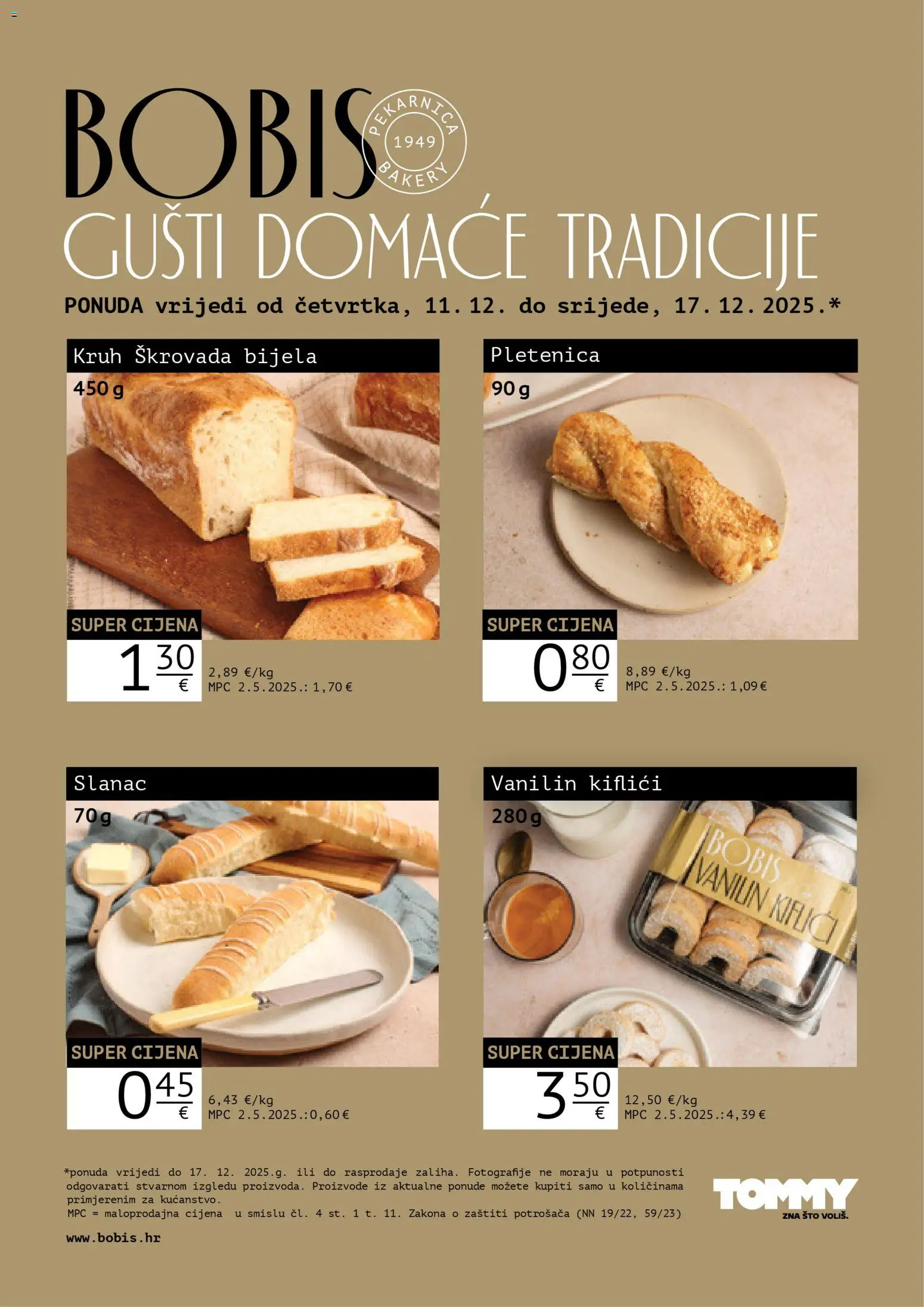 Tommy katalog | vrijedi od 11.12.2025 | Stranica: 1 | Proizvodi: Kruh