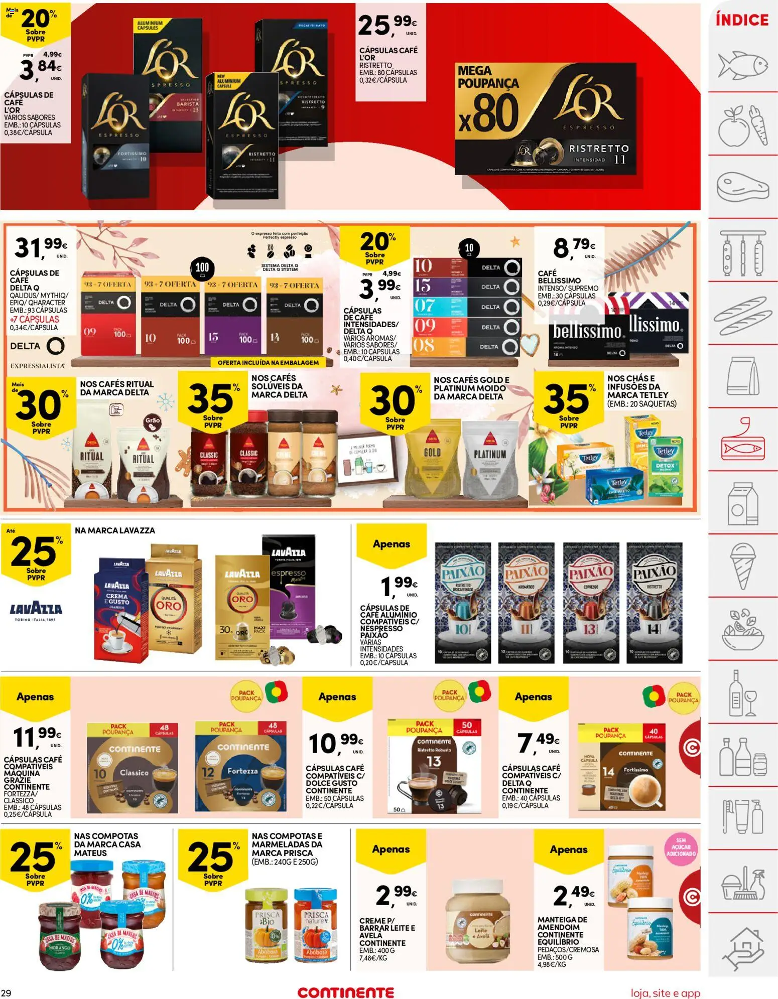 Continente folheto │ válido de 02.12.2025 | Página: 29 | Produtos: Manteiga de amendoim, Chás, Café, Abóbora
