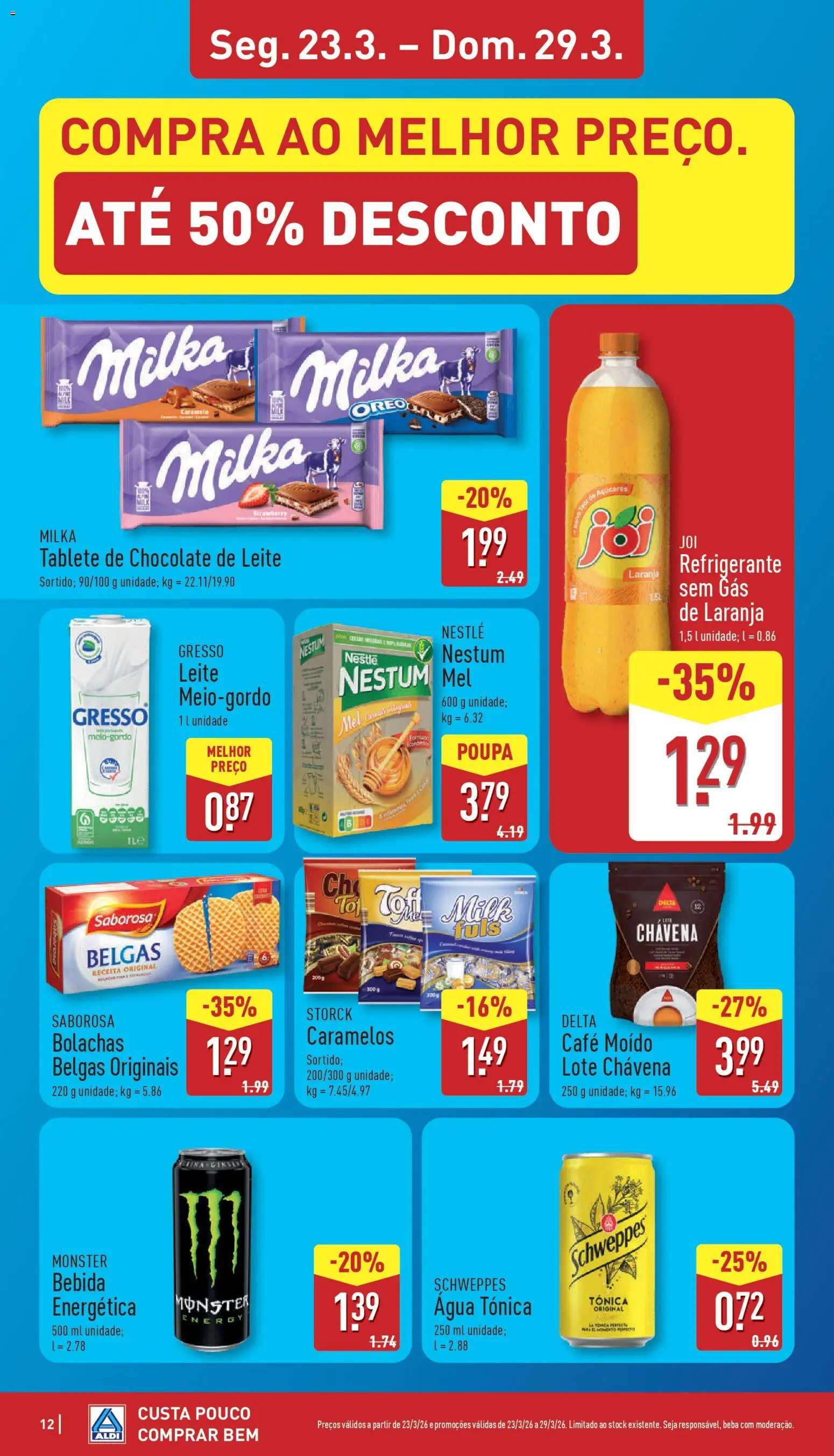 Aldi folheto │ válido de 23.03.2026 | Página: 12 | Produtos: Nestlé, Café, Chocolate, Mel
