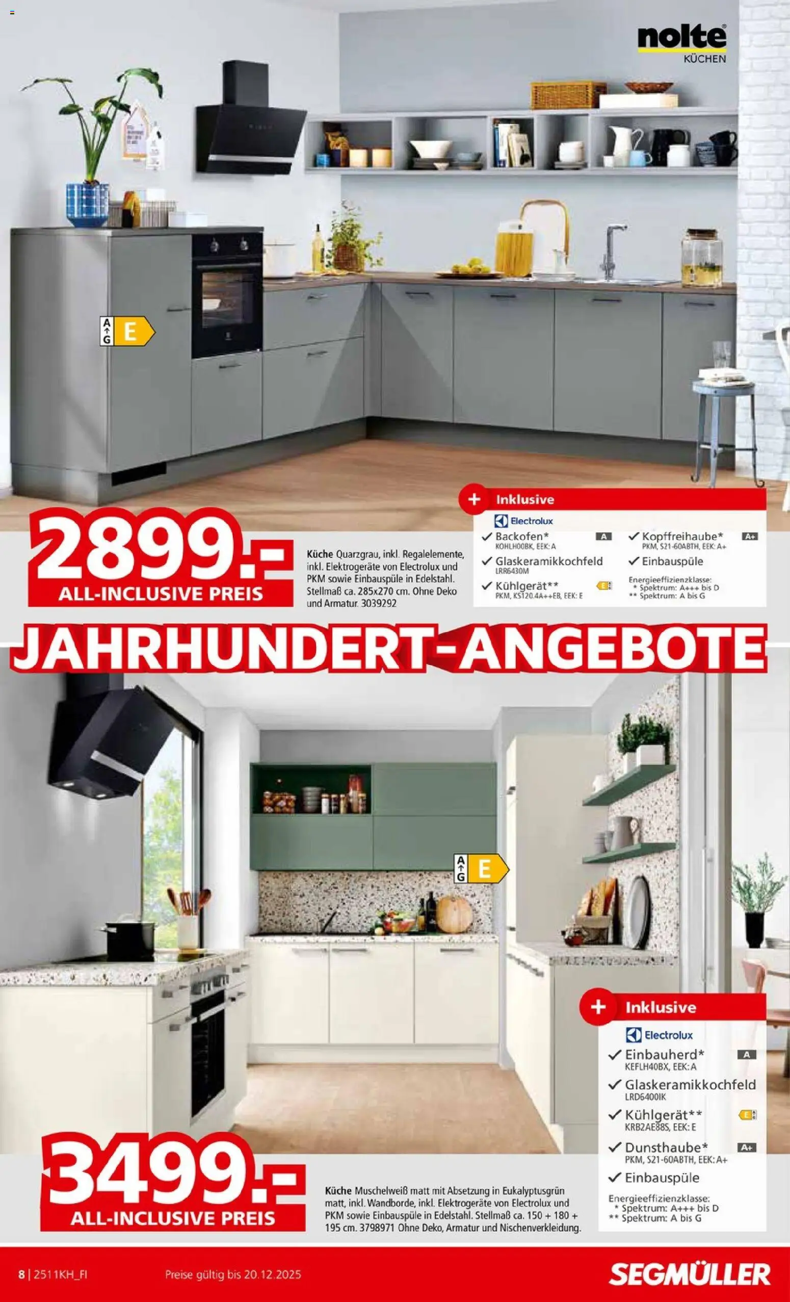 Segmüller Küchen Spezial – gültig ab 01.11.2025 | Seite: 8 | Produkte: Küche, Armatur, Kuchen