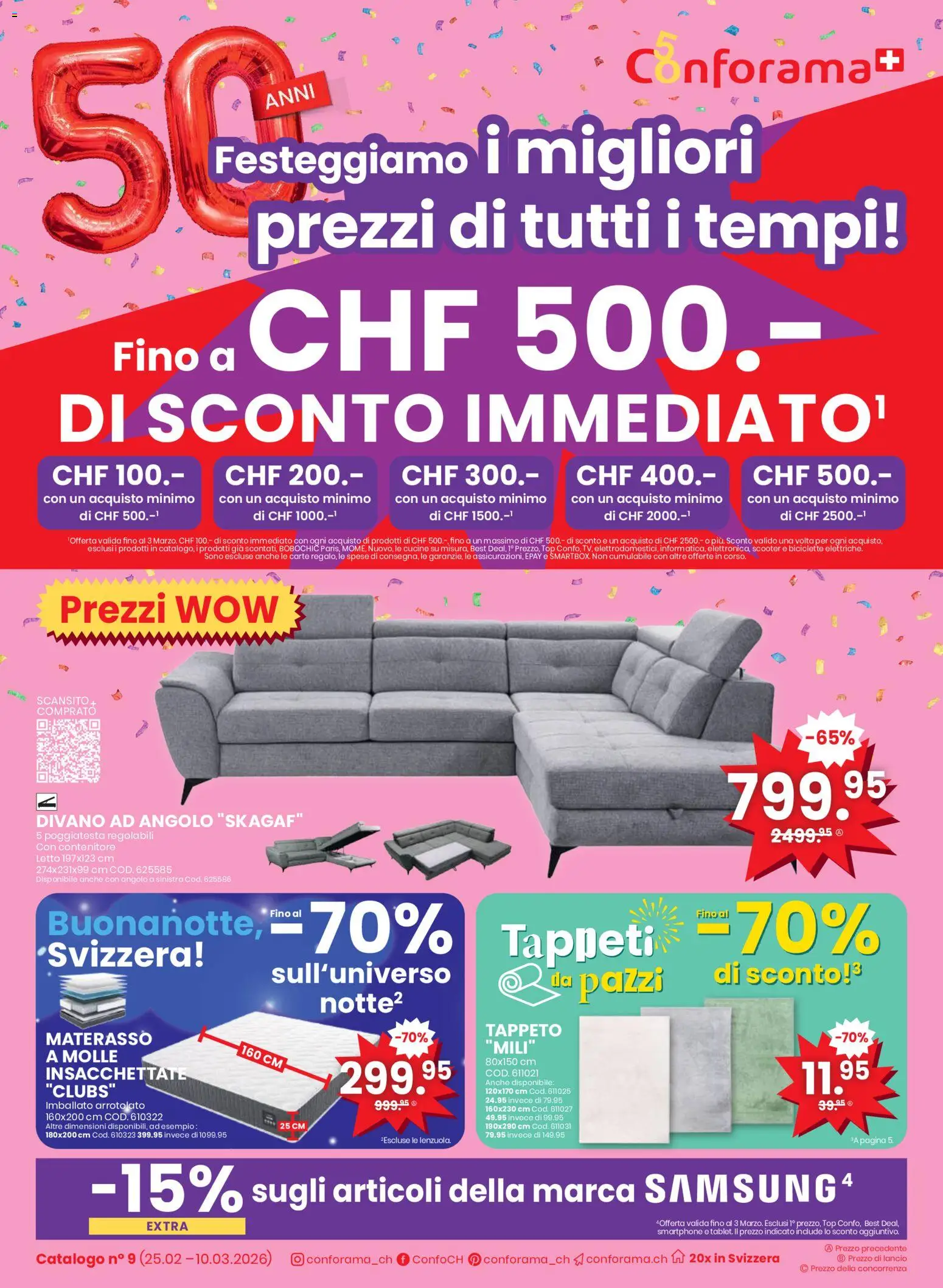 Conforama Aktionen IT – gültig ab 25.02.2026 | Seite: 1 | Produkte: Scooter, Smartphone, Top, Samsung