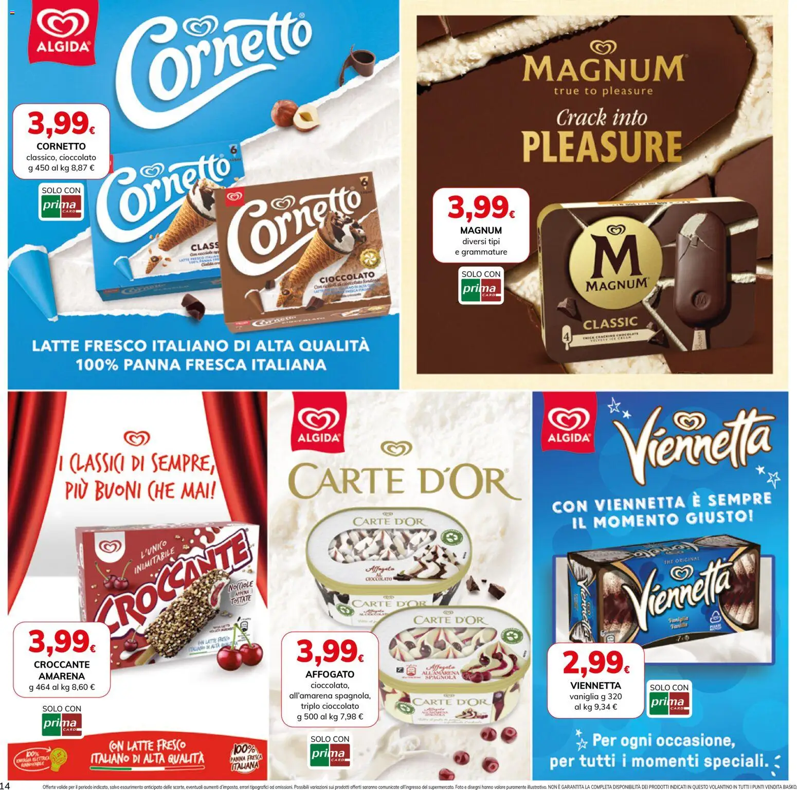 Volantino Basko del 24.03.2026 | Pagina: 14 | Prodotti: Cioccolato, Panna, Latte, Amarena