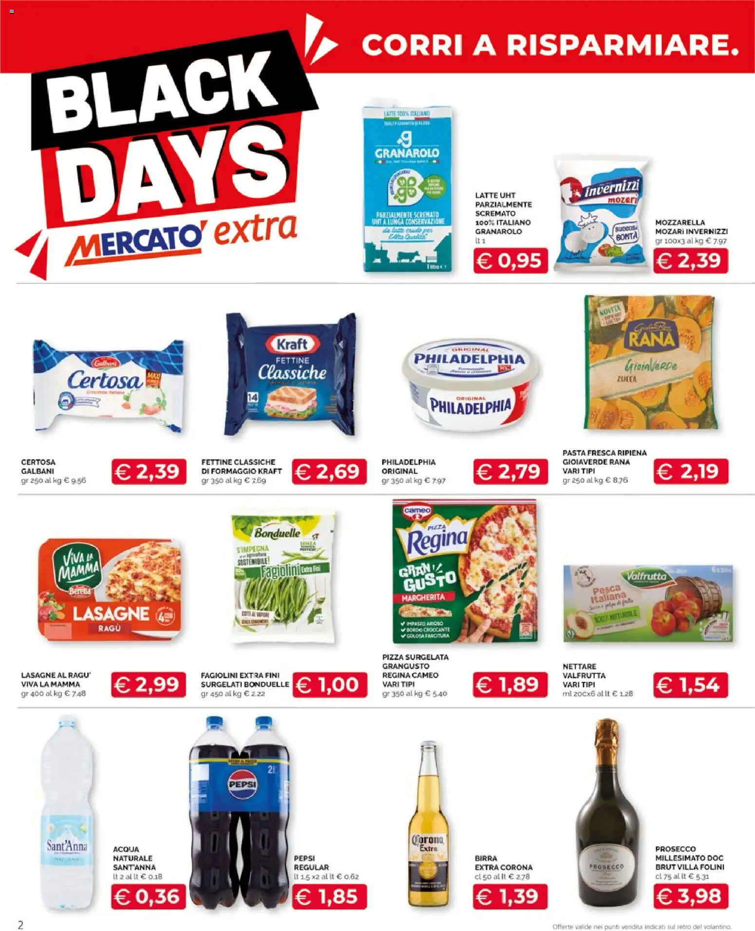 Volantino Mercatò del 10.11.2025 | Pagina: 2 | Prodotti: Birra, Acqua, Formaggio, Zucca