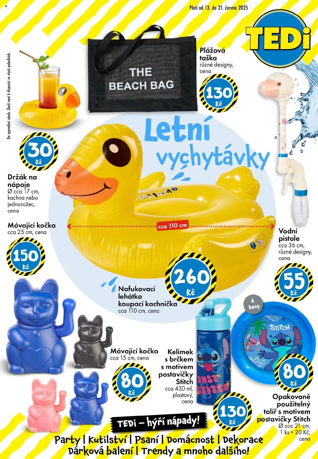 TEDi leták od 13.06.2025 | Strana: 1 | Produkty: Taška, Kachna, Dekorace, Stitch