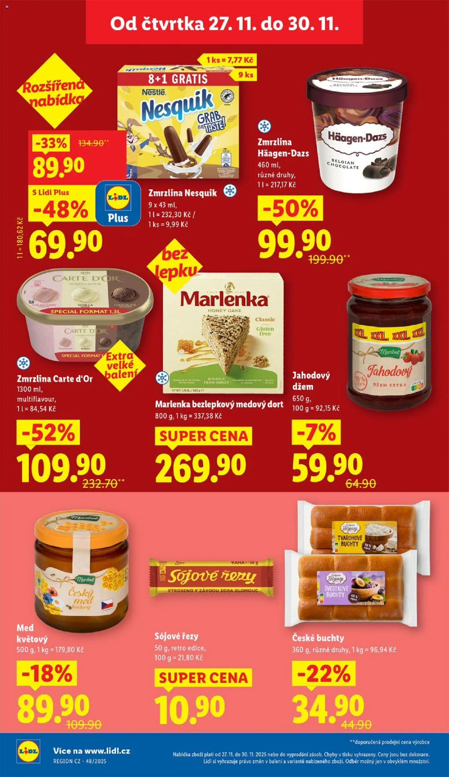 Lidl Black Friday od 27.11.2025 | Strana: 42 | Produkty: Džem, Med, Carte d'or, Dort