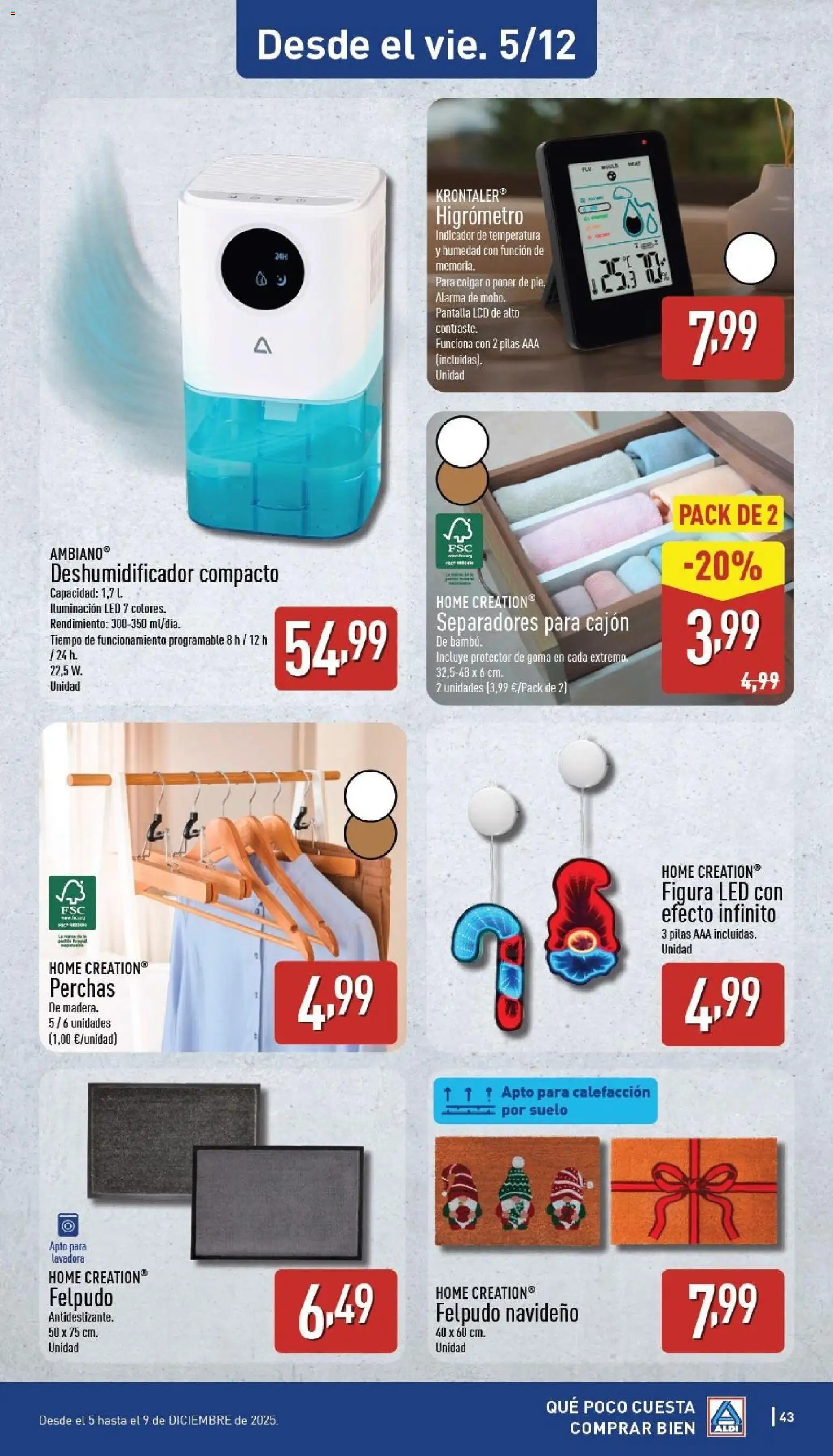Aldi folleto Canarias │ válido desde el 01.12.2025 | Página: 43 | Productos: Lavadora, Galette de chaise, Felpudo