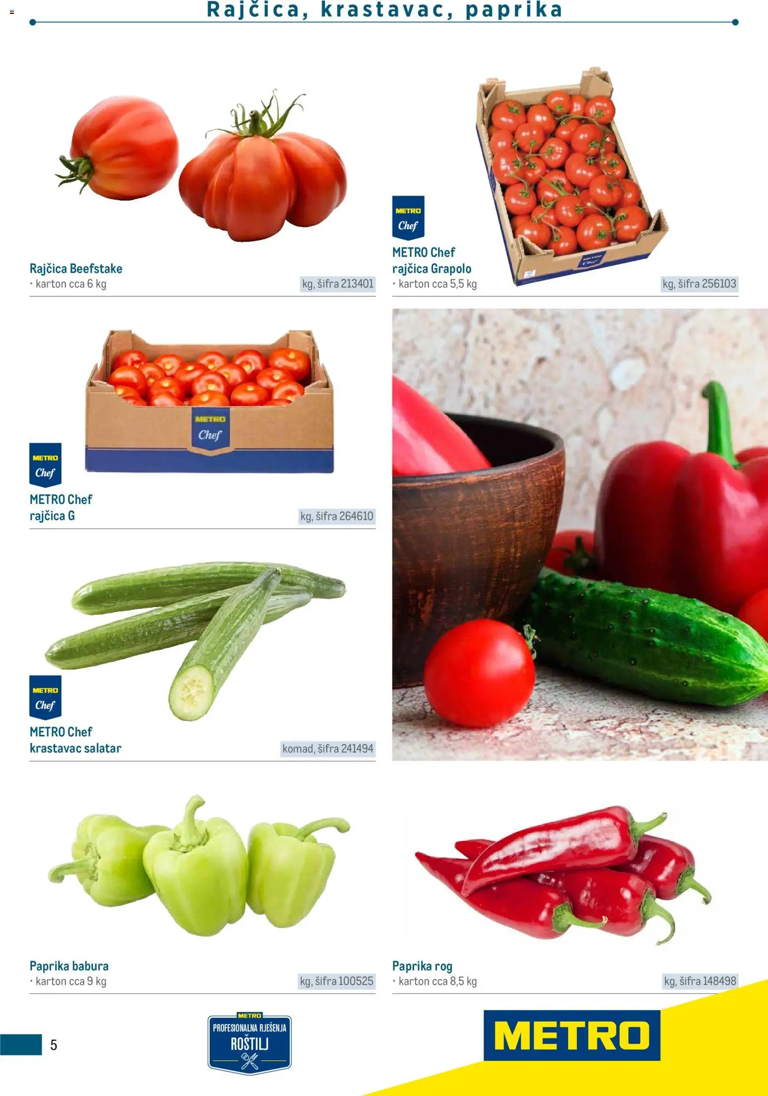 Metro katalog | vrijedi od 05.03.2026 | Stranica: 5 | Proizvodi: Roštilj, Paprika, Krastavac, Rajčica