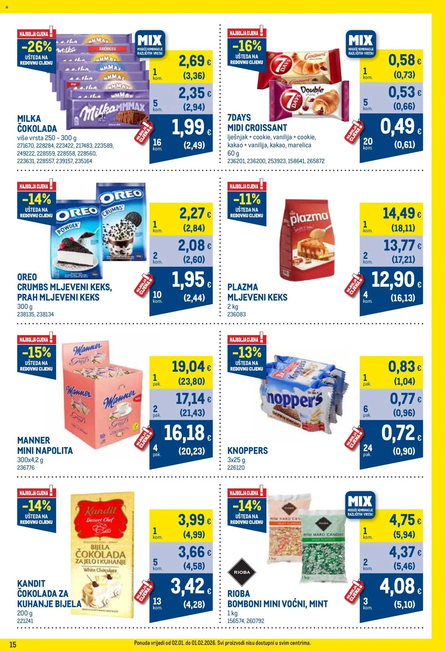 Metro katalog | vrijedi od 02.01.2026 | Stranica: 15 | Proizvodi: Čokolada, Bomboni, Milka, Kakao