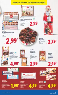 Vista previa Favorina Galletas de jengibre, 2 variedades: chocolate o chocolate con leche. 500 g válido desde el 20.10.2025 | Página: 31