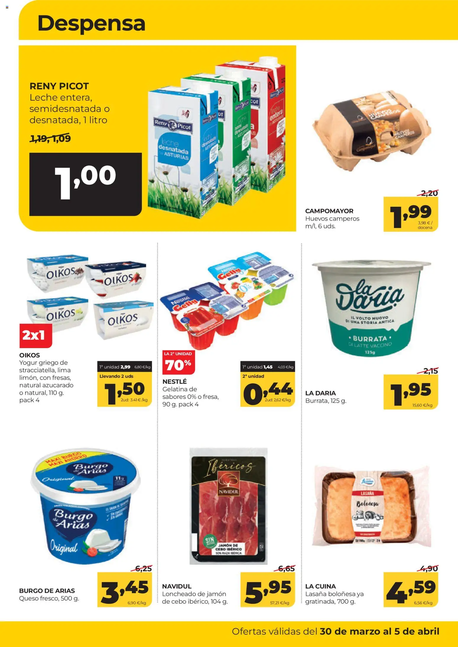 Alimerka folleto Asturias │ válido desde el 30.03.2026 | Página: 10 | Productos: Lima, Leche, Yogur, Jamón