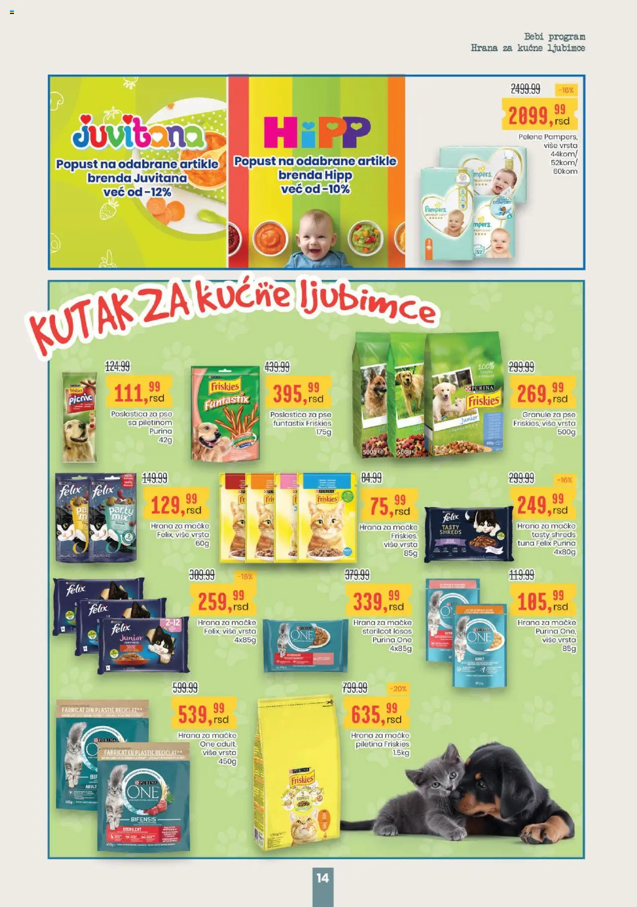 Aroma Market katalog - važi od 16.10.2025 | Strana: 14 | Proizvode: Purina, Granule za pse, Hrana za mačke, Pelene