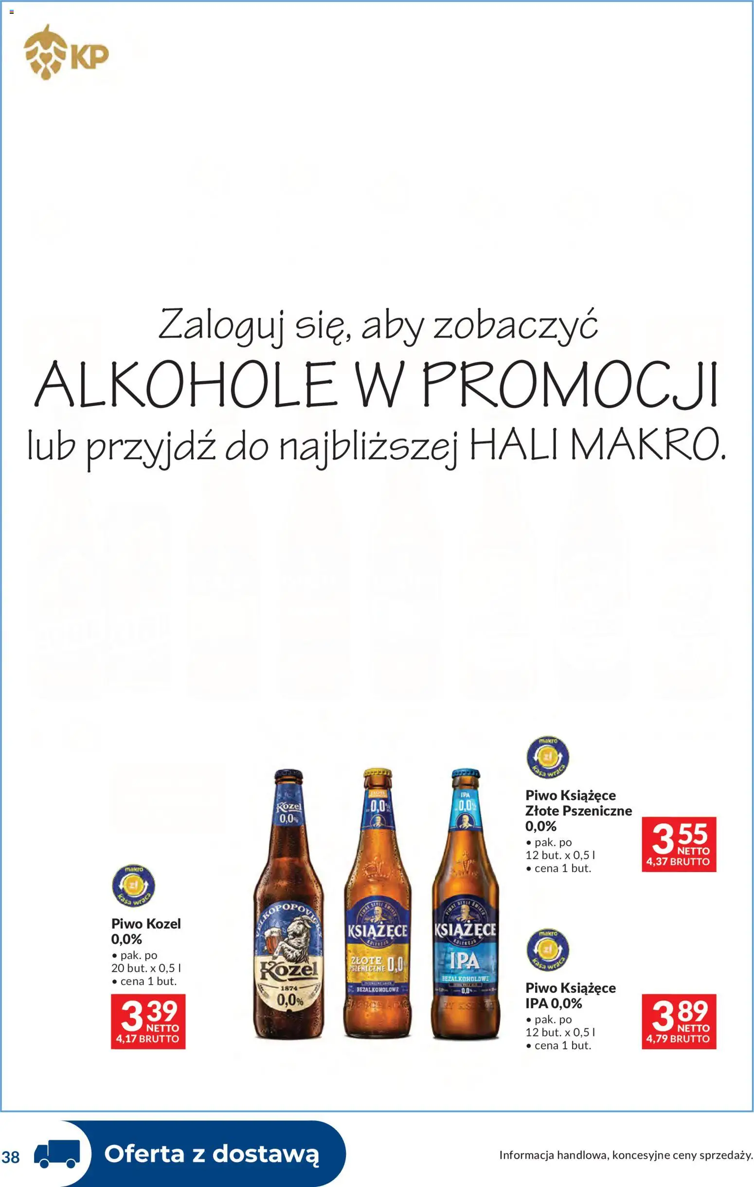 Makro gazetka - Dystrybucja do sklepów od 14.04.2026 | Strona: 38 | Produkty: Piwo, Piwo kozel