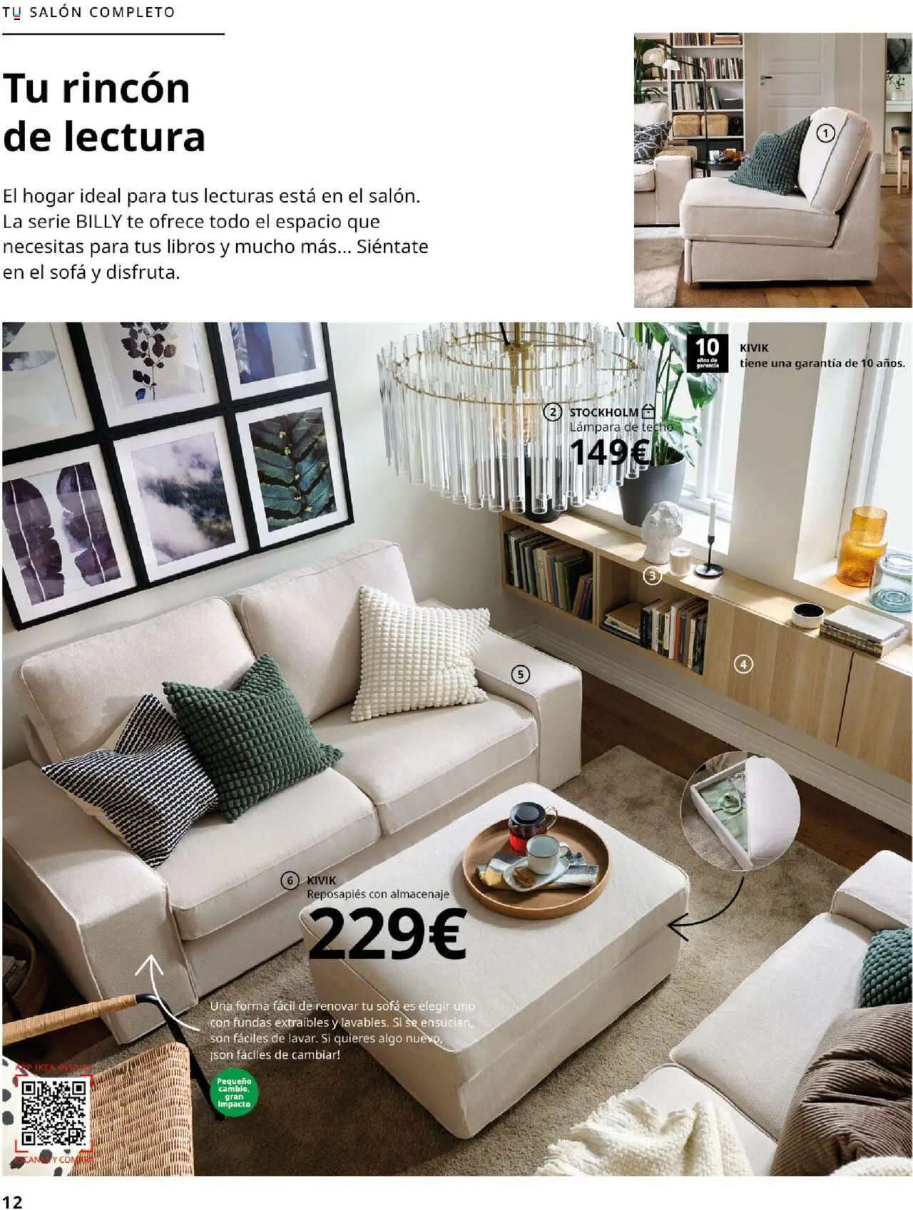 Catálogo IKEA Salones │ válido desde el 01.09.2025 | Página: 12 | Productos: Reposapiés, Té, Almacenaje, Lámpara