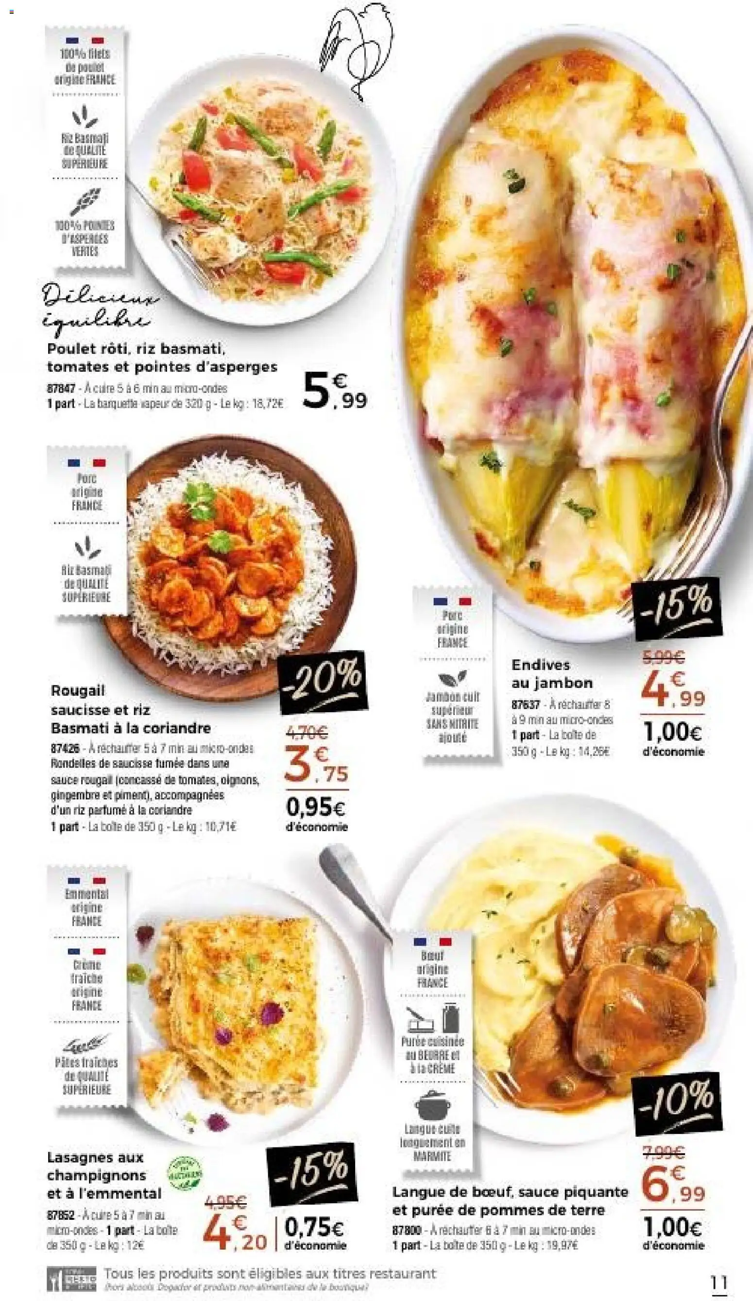 {H1} | Page: 11 | Produits: Coriandre, Lasagnes, Endives, Tomates