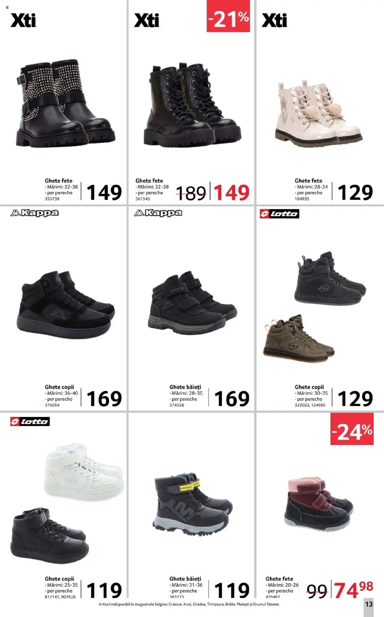 Noul catalog Selgros – valabil de la 17.10.2025 | Pagină: 13 | Produse: Ghete