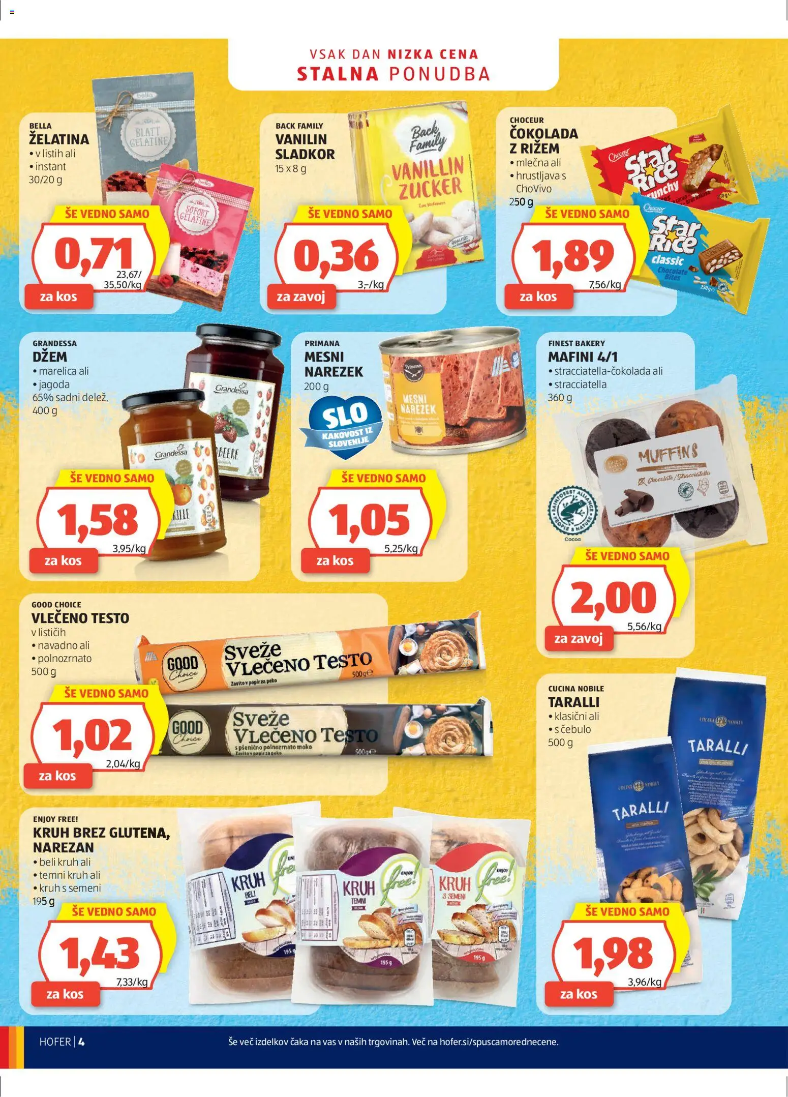 Hofer SI katalog | vrijedi od 25.02.2026 | Stranica: 4 | Proizvodi: Kruh, Čokolada, Džem