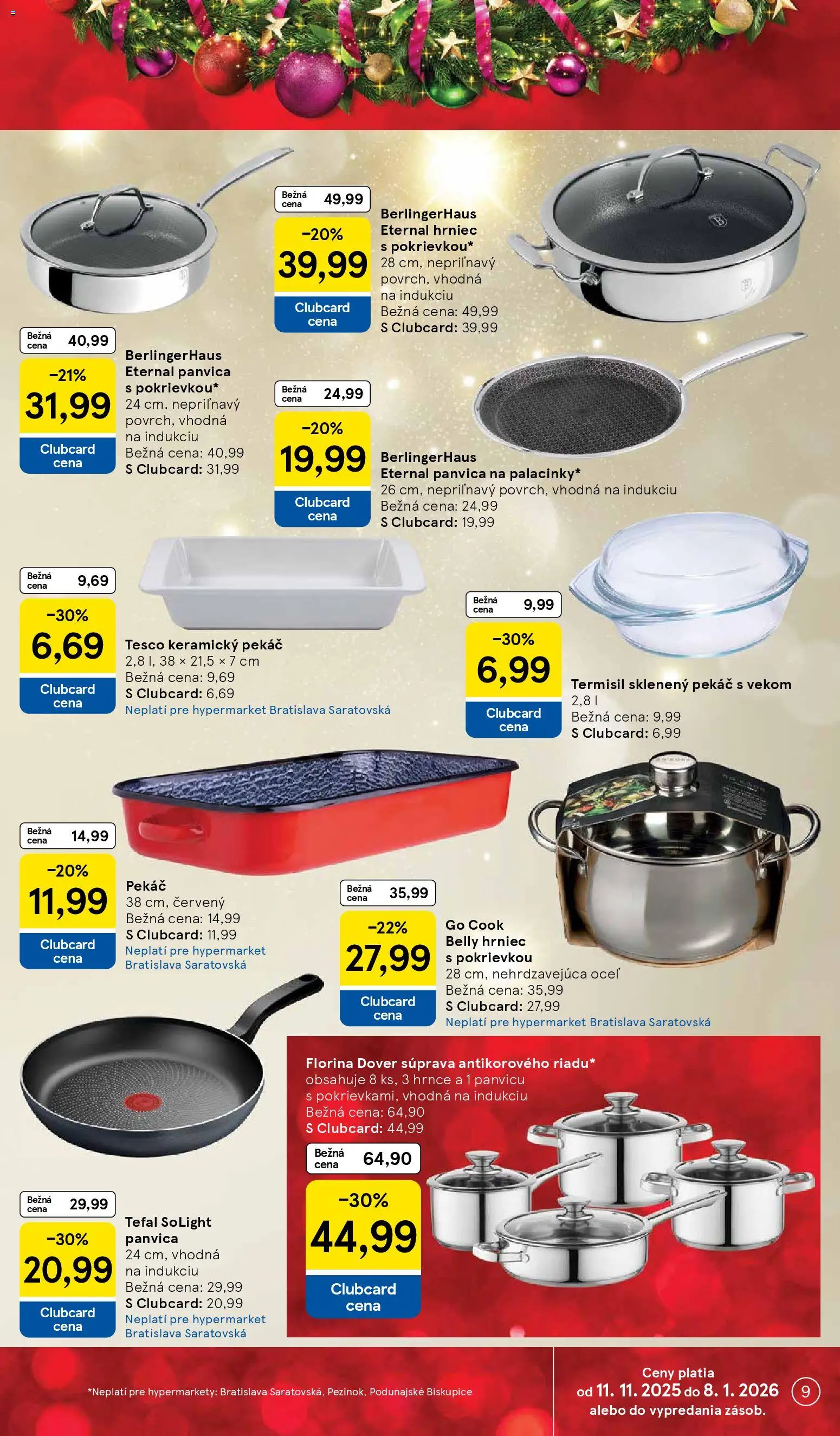 Nové Tesco akcie – leták je platný od 24.11.2025 | Strana: 9 | Produkty: Panvica, Tefal