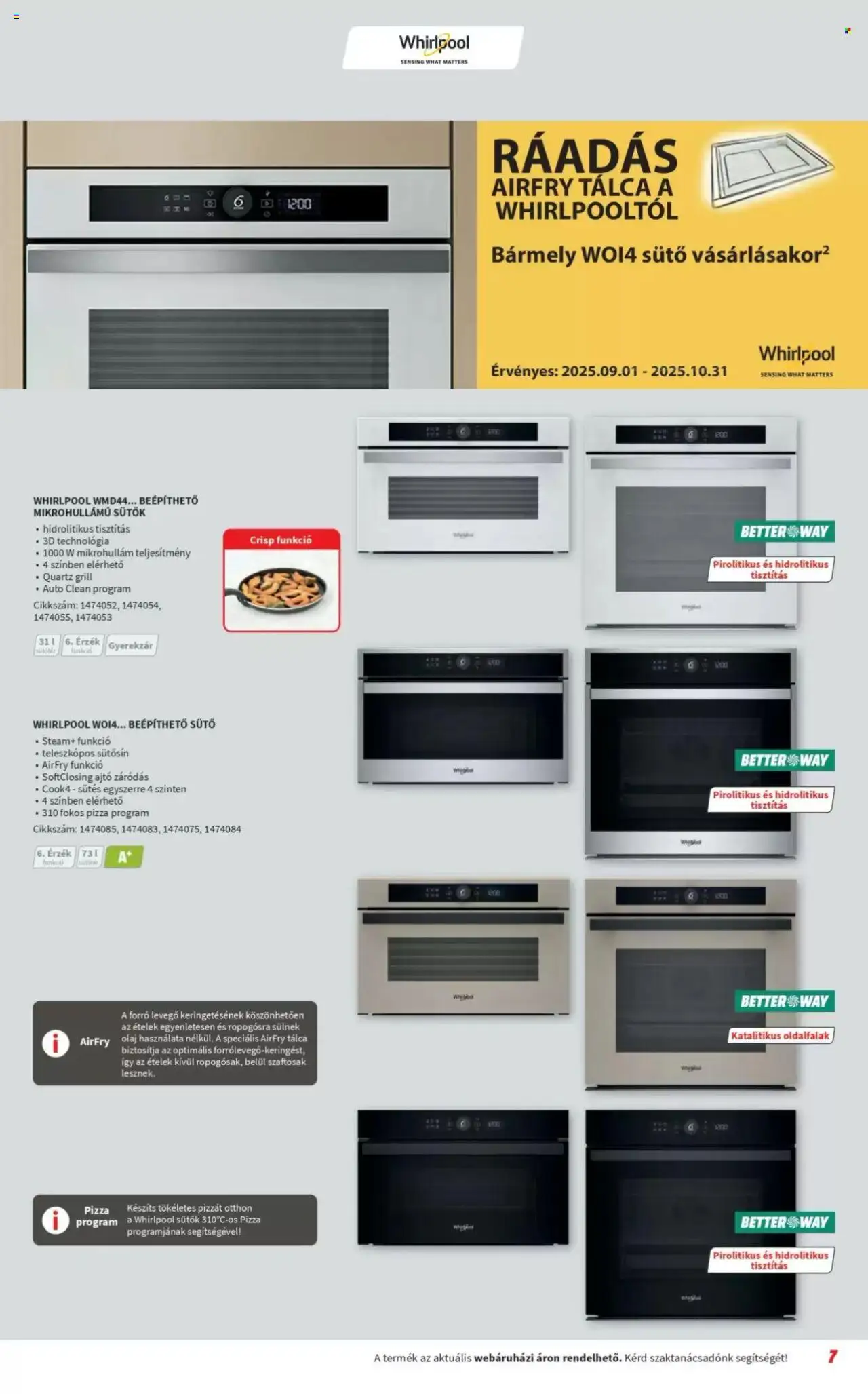 Media Markt akciós ujság - amely érvényes a következő dátumtól: 03.10.2025 | Oldal: 7 | Termékek: Sütő, Grill, Olaj, Pizza